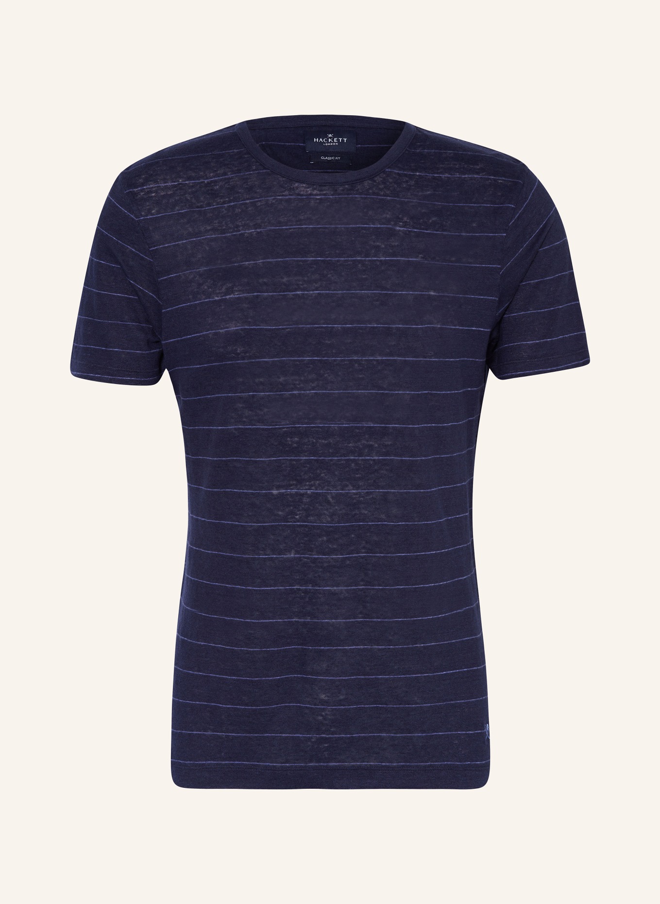 HACKETT LONDON T-shirt made of linen, Color: DARK BLUE/ LIGHT PURPLE (Image 1)