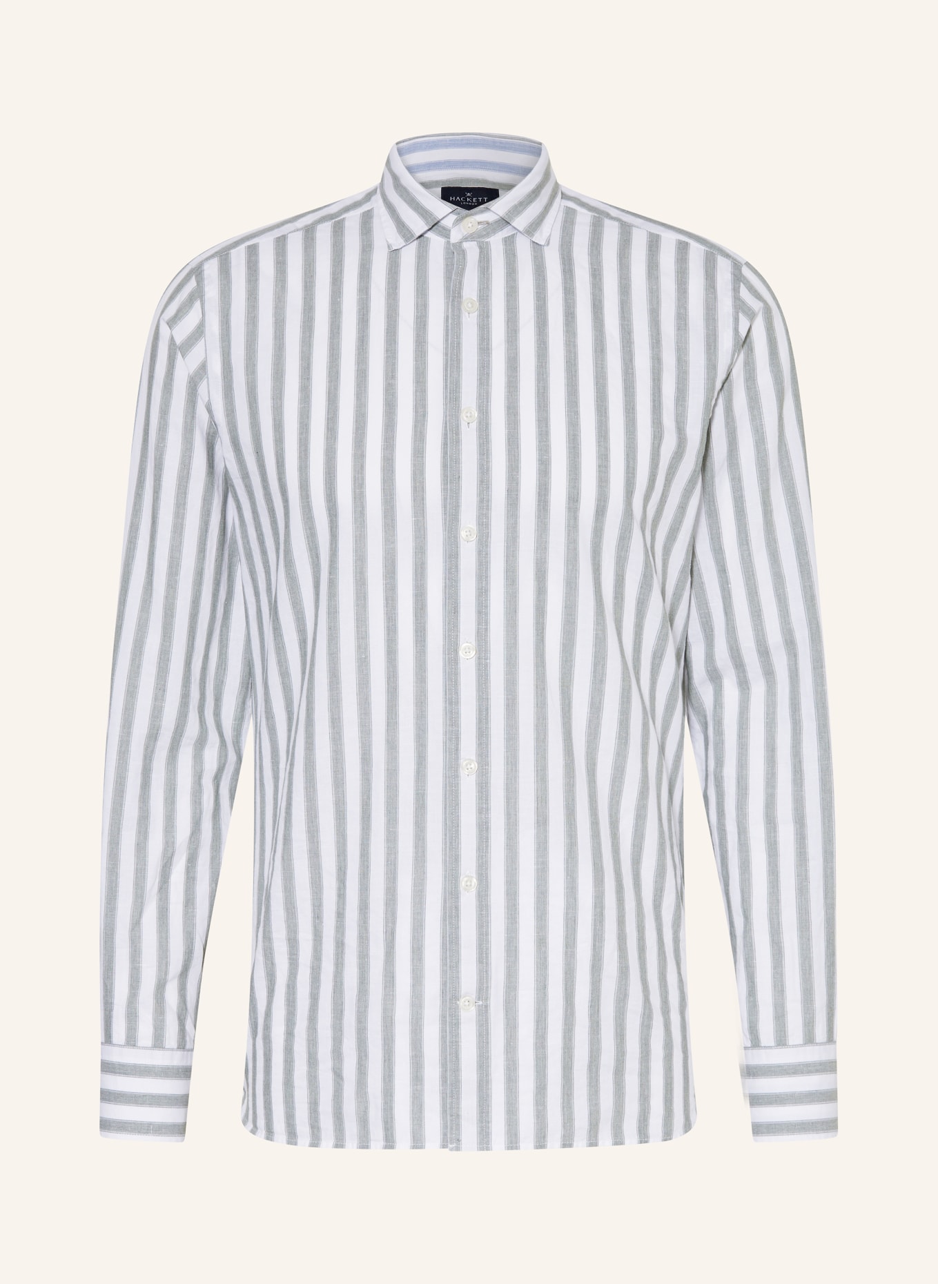 HACKETT LONDON Hemd MEL Slim Fit mit Leinen, Farbe: GRÜN/ WEISS (Bild 1)