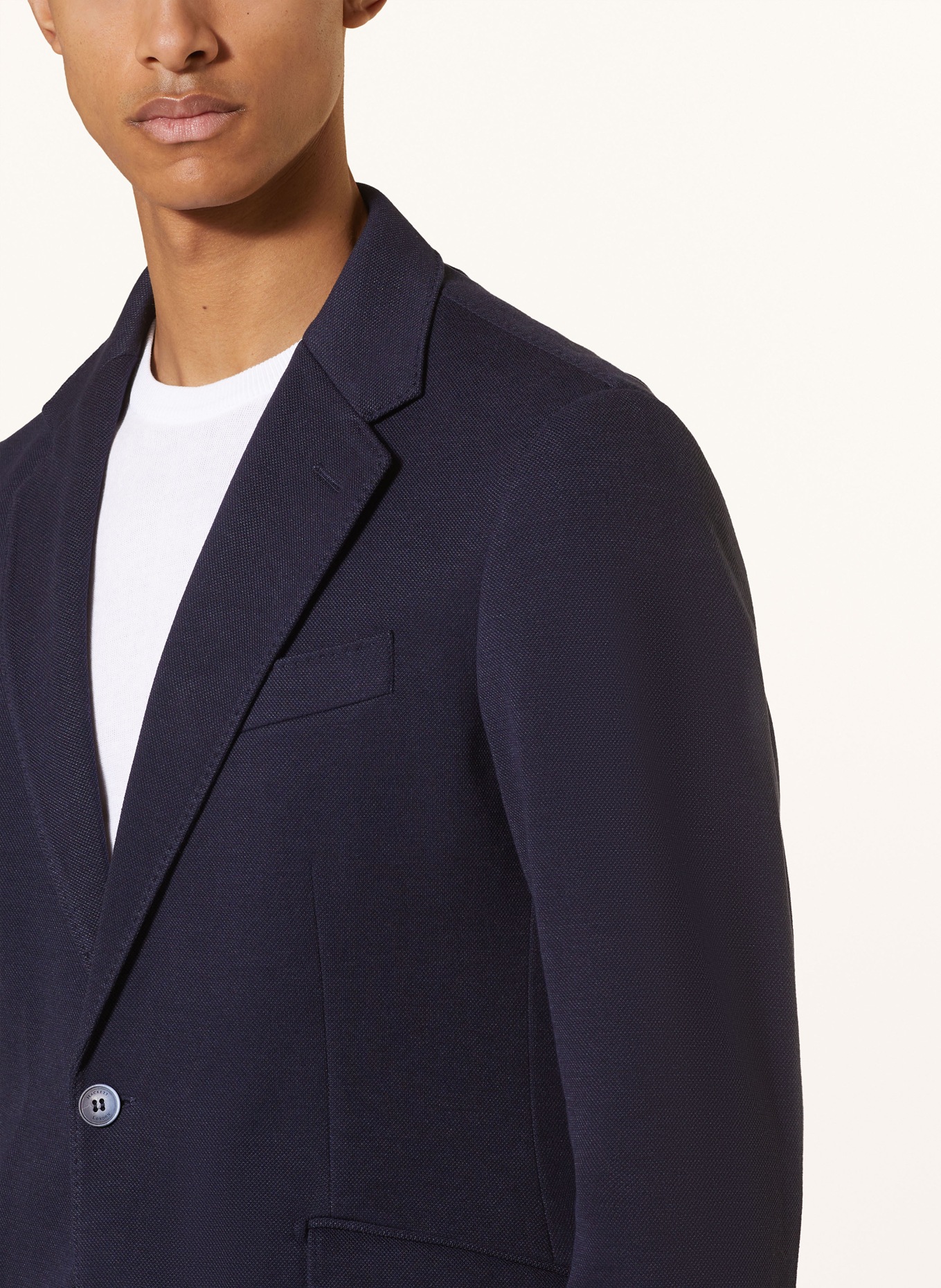 HACKETT LONDON Tailored jacket regular fit with removable trim, Color: DARK BLUE (Image 5)