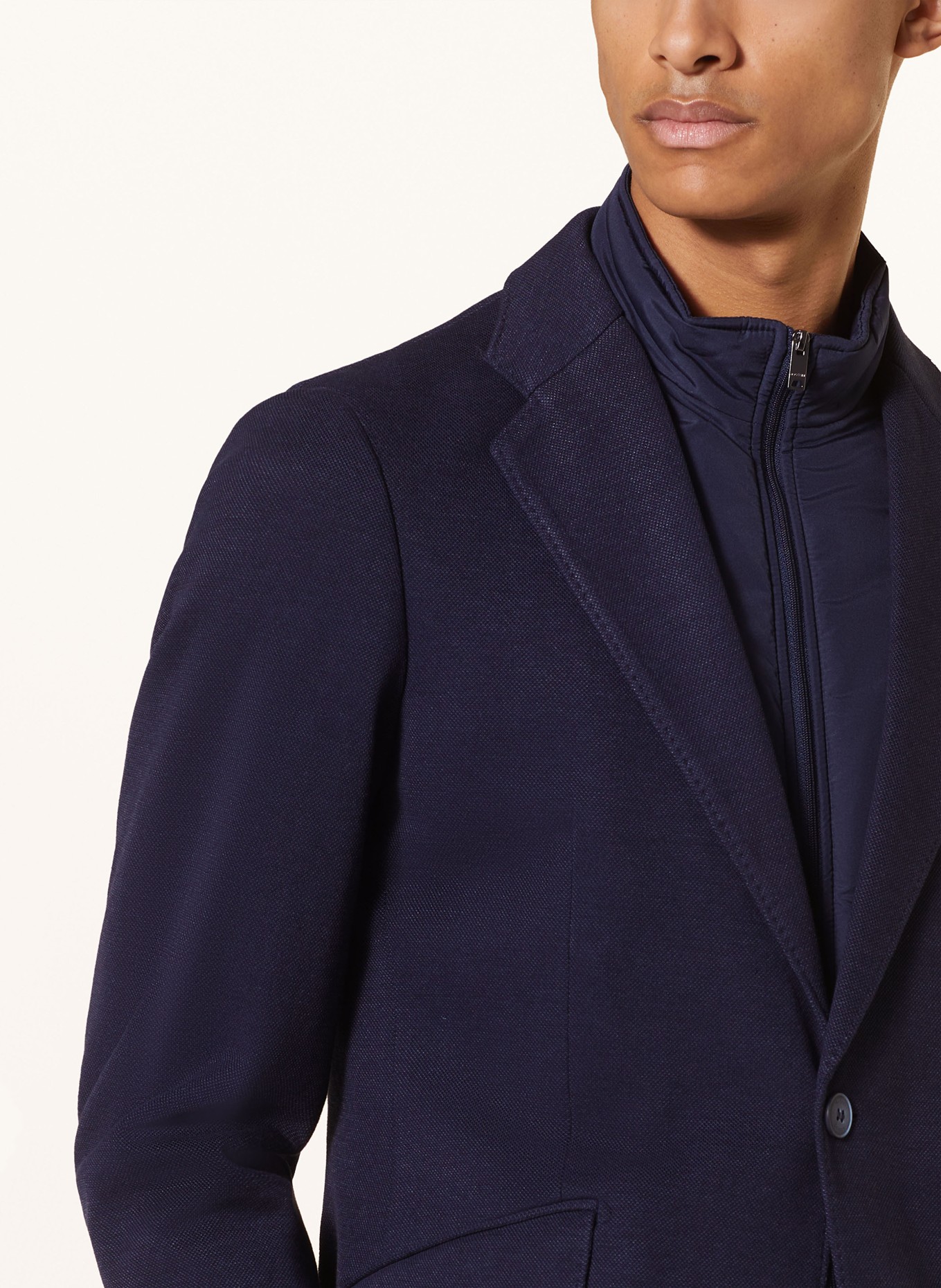 HACKETT LONDON Tailored jacket regular fit with removable trim, Color: DARK BLUE (Image 6)
