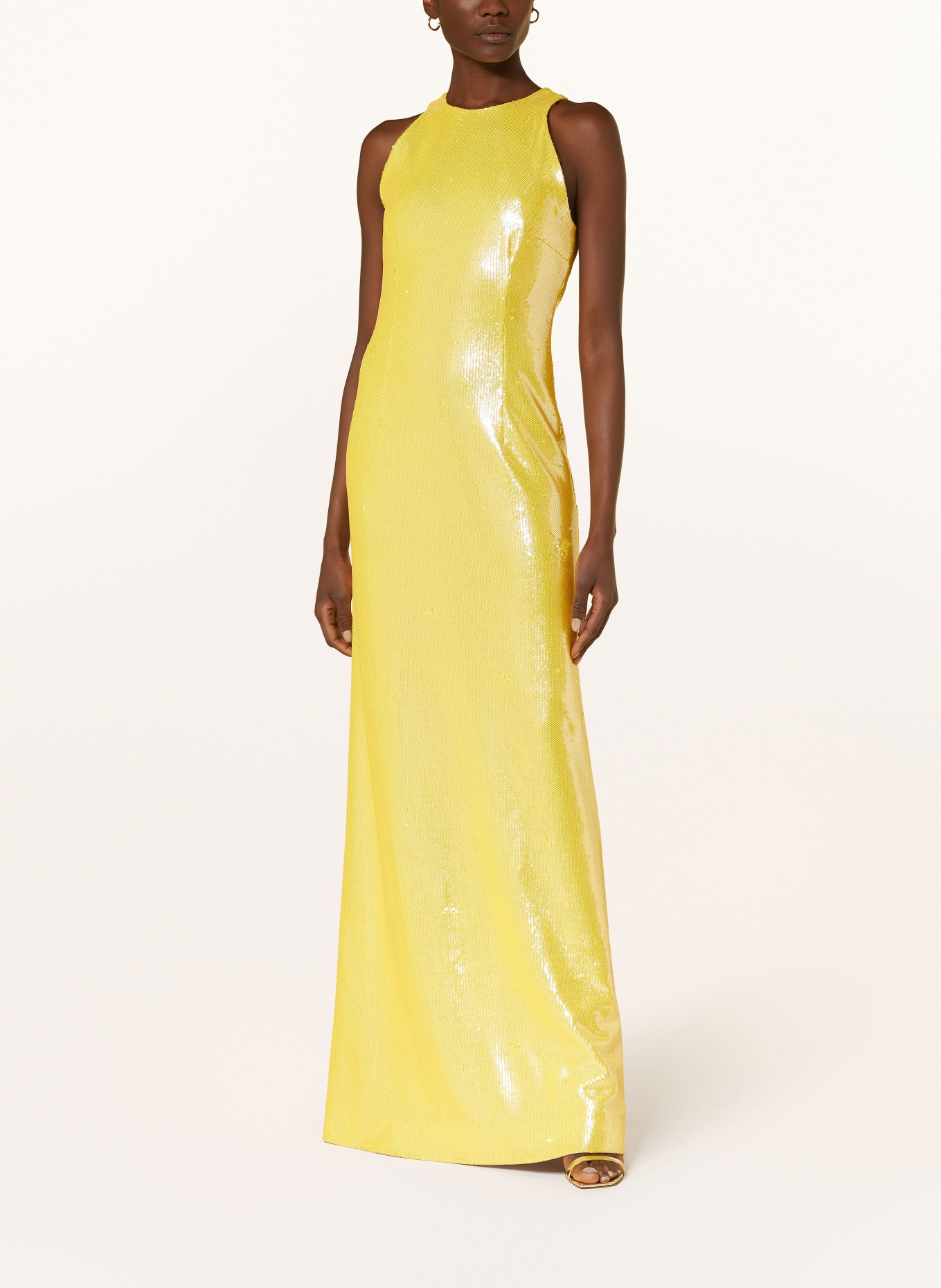 SLY 010 Evening dress ESMERALDA with sequins, Color: NEON YELLOW (Image 2)