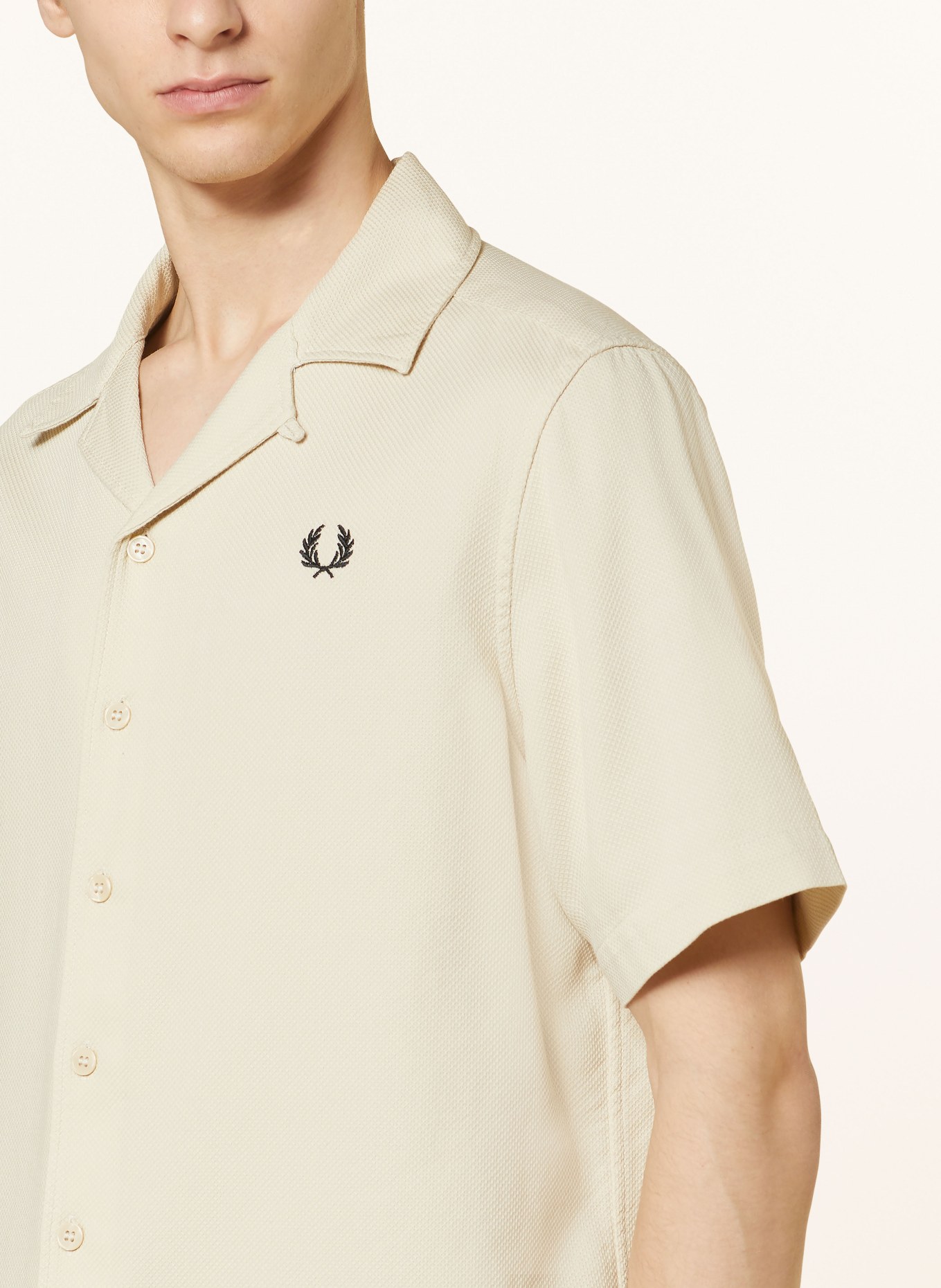 FRED PERRY Resort shirt comfort fit, Color: ECRU (Image 4)