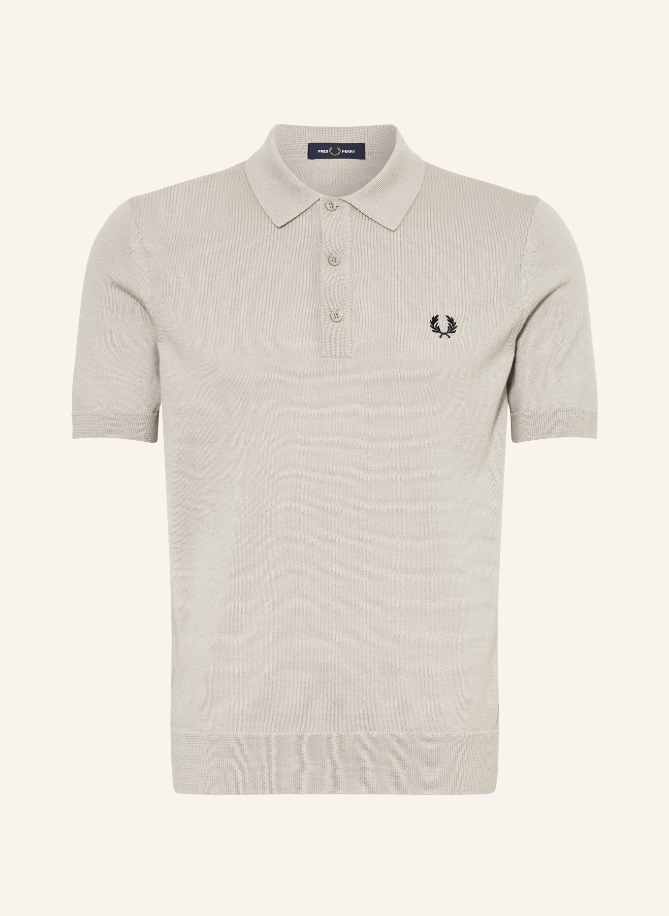 FRED PERRY Strick-Poloshirt, Farbe: TAUPE (Bild 1)