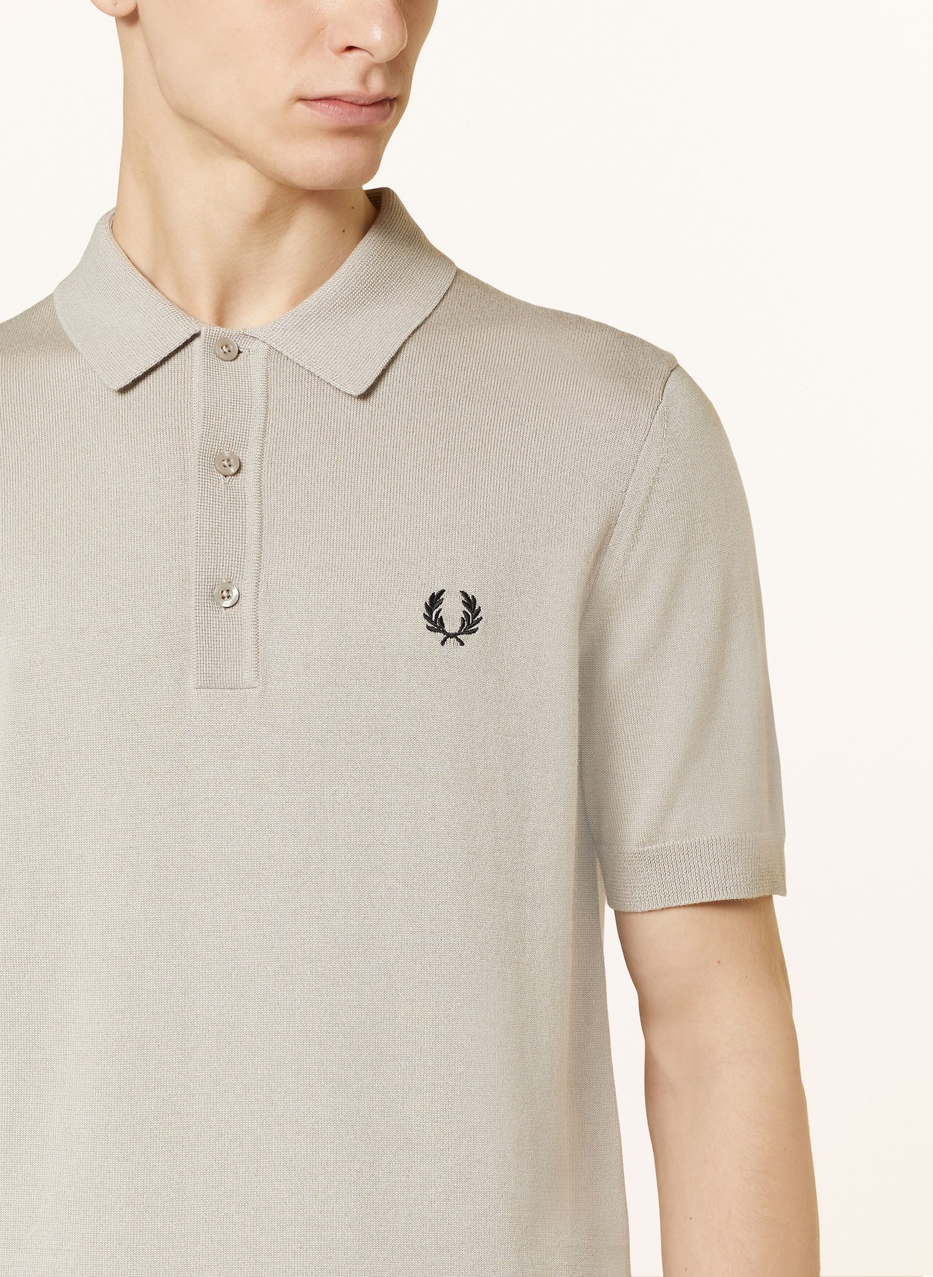 FRED PERRY Strick-Poloshirt, Farbe: TAUPE (Bild 4)