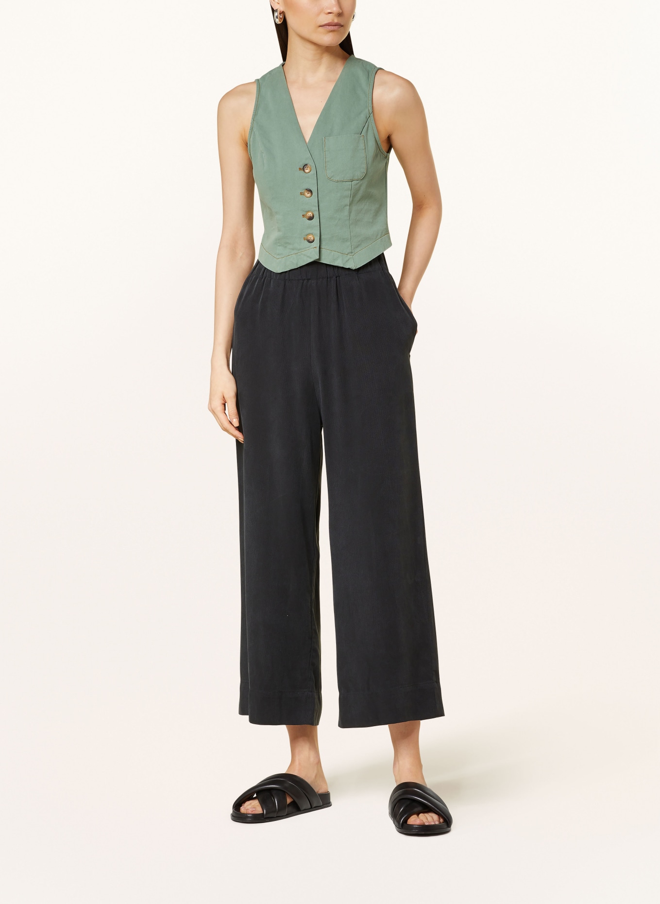 Marc O'Polo DENIM Jersey culottes, Color: BLACK (Image 2)