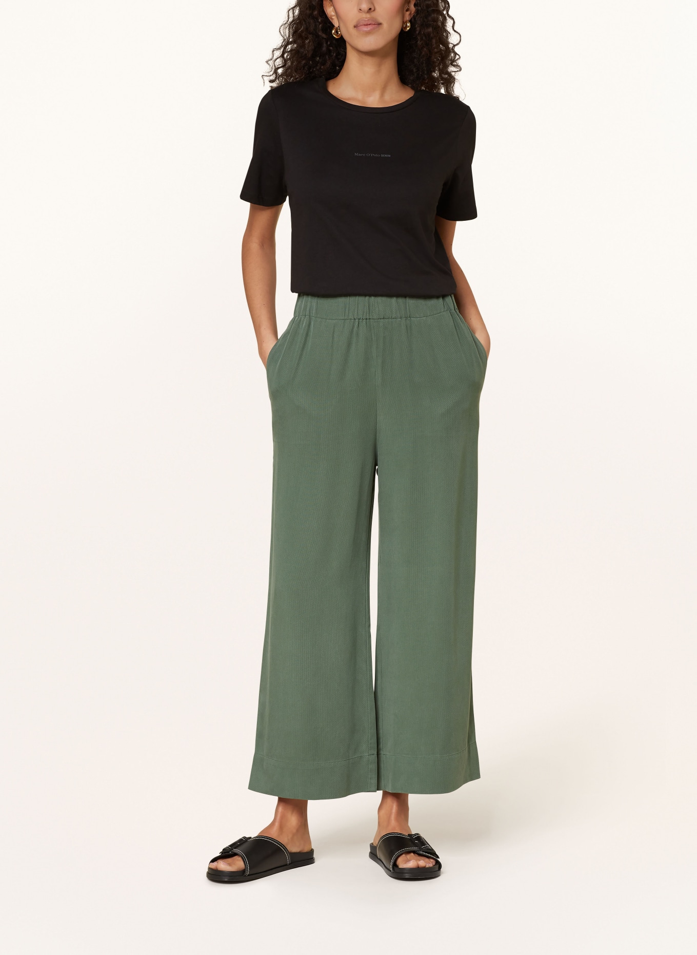 Marc O'Polo DENIM Jersey culottes, Color: GREEN (Image 2)