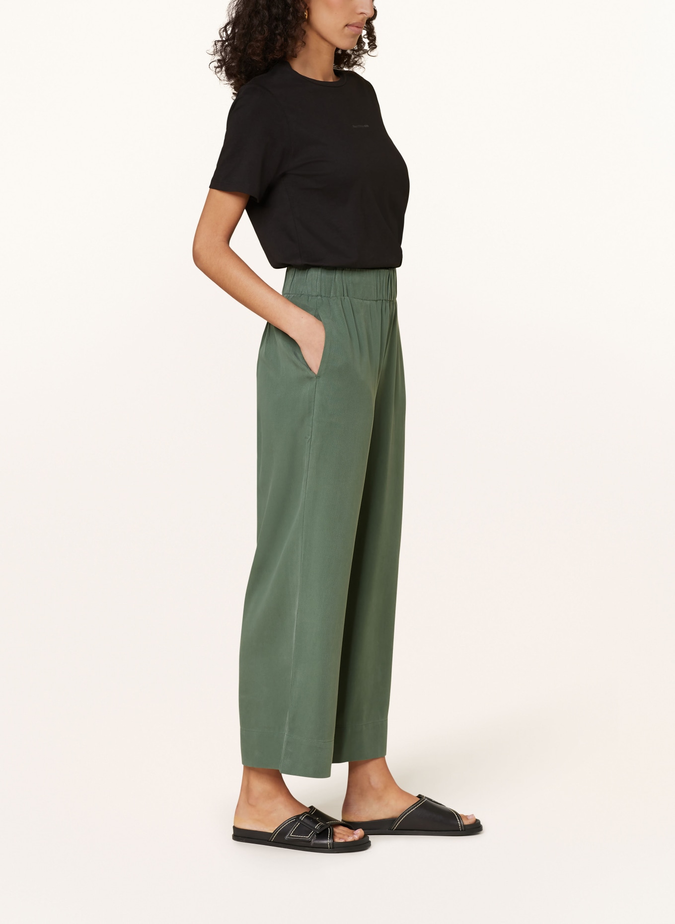 Marc O'Polo DENIM Jersey culottes, Color: GREEN (Image 4)