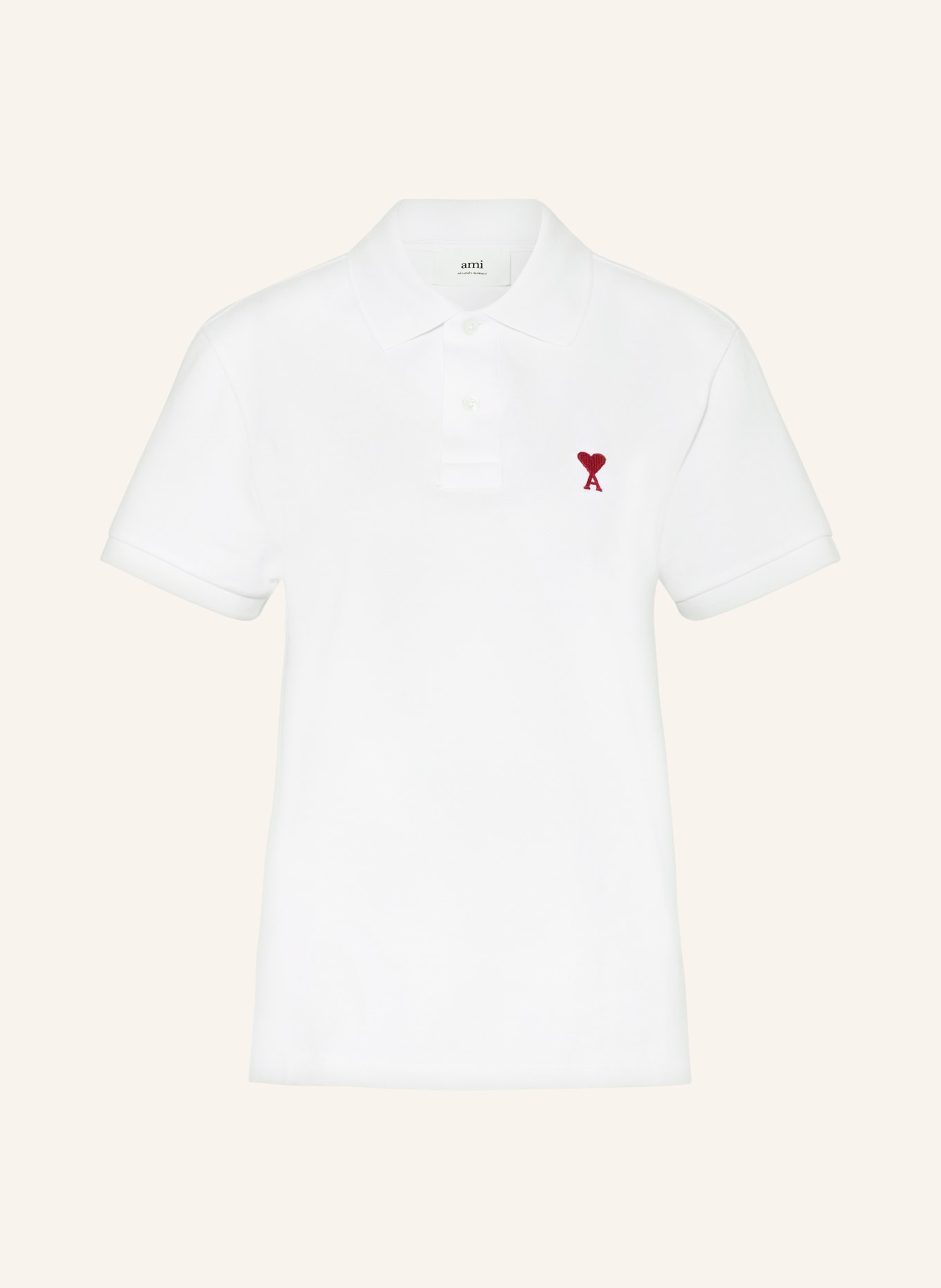 AMI PARIS Piqué polo shirt, Color: WHITE (Image 1)