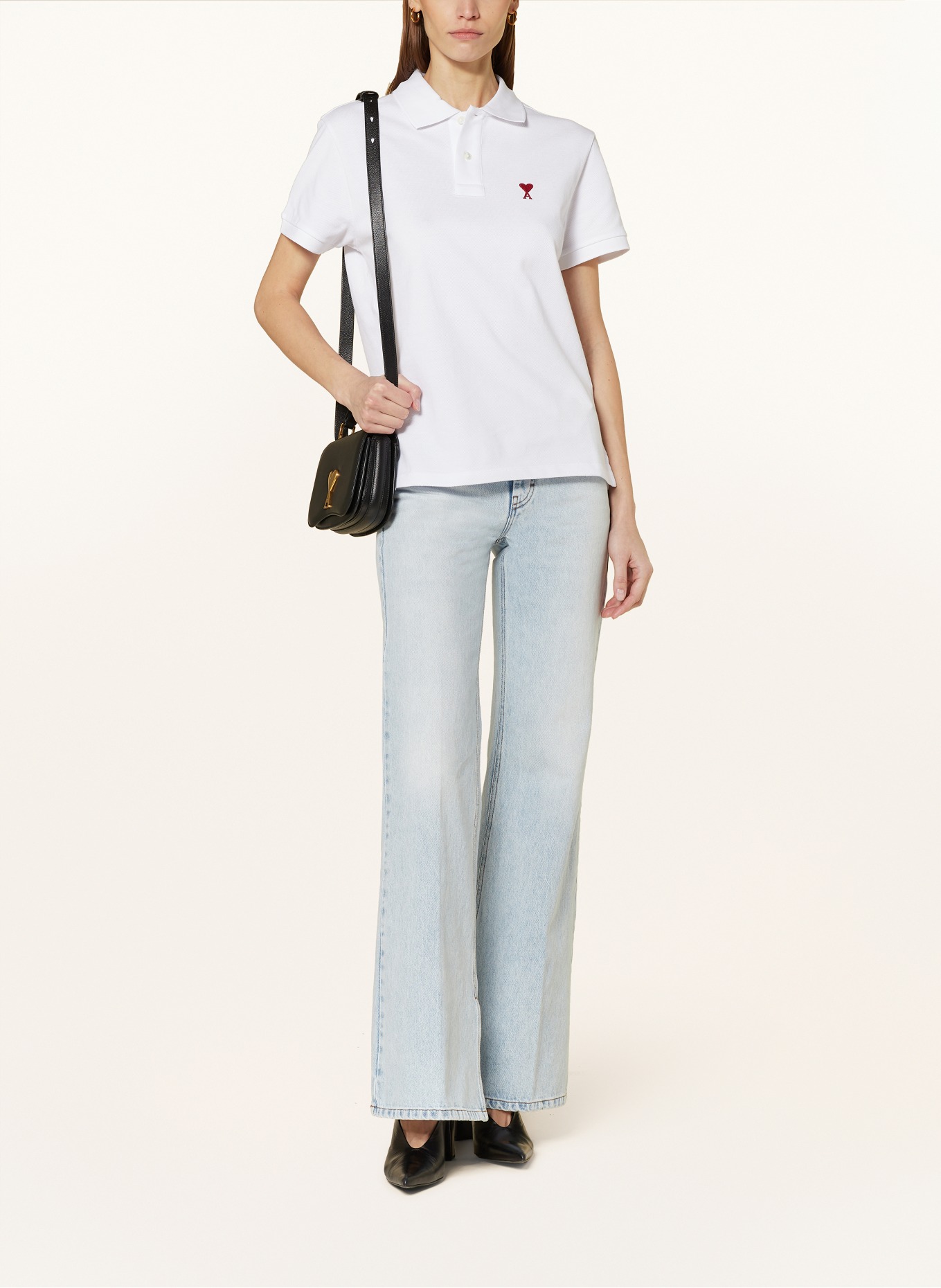 AMI PARIS Piqué-Poloshirt, Farbe: WEISS (Bild 2)