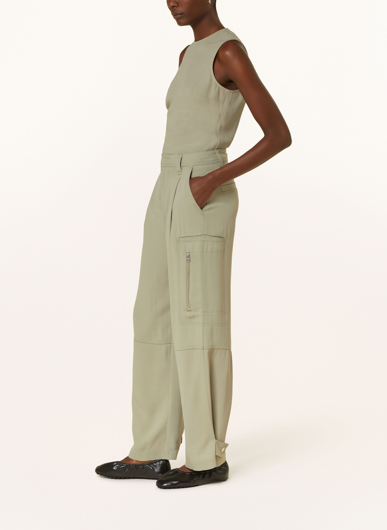 AMI PARIS Cargohose: HELLGRÜN