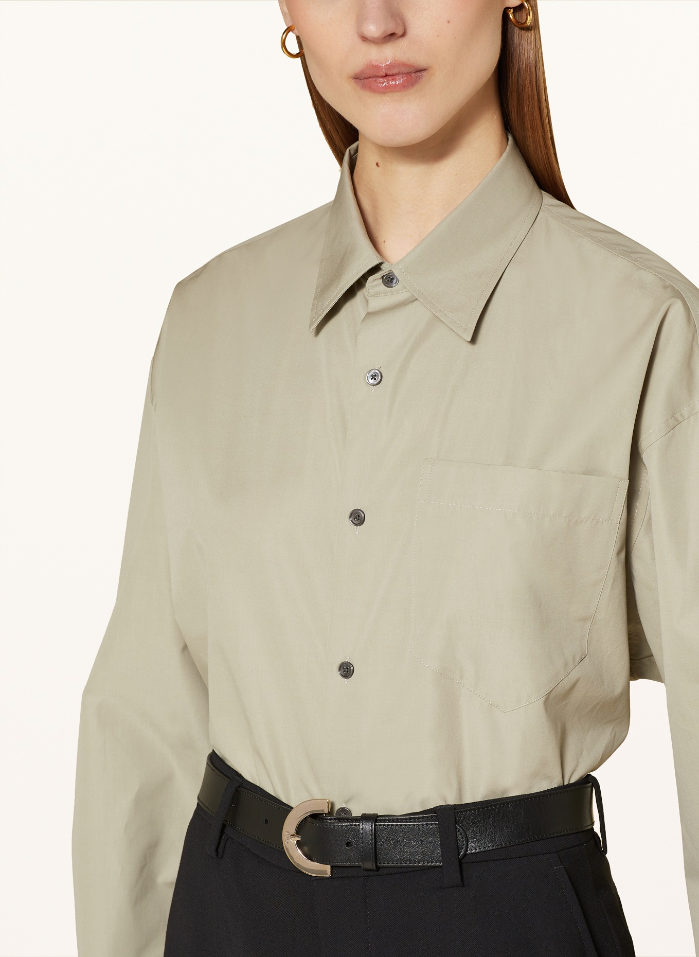 AMI PARIS Oversized shirt blouse, Color: OLIVE (Image 4)