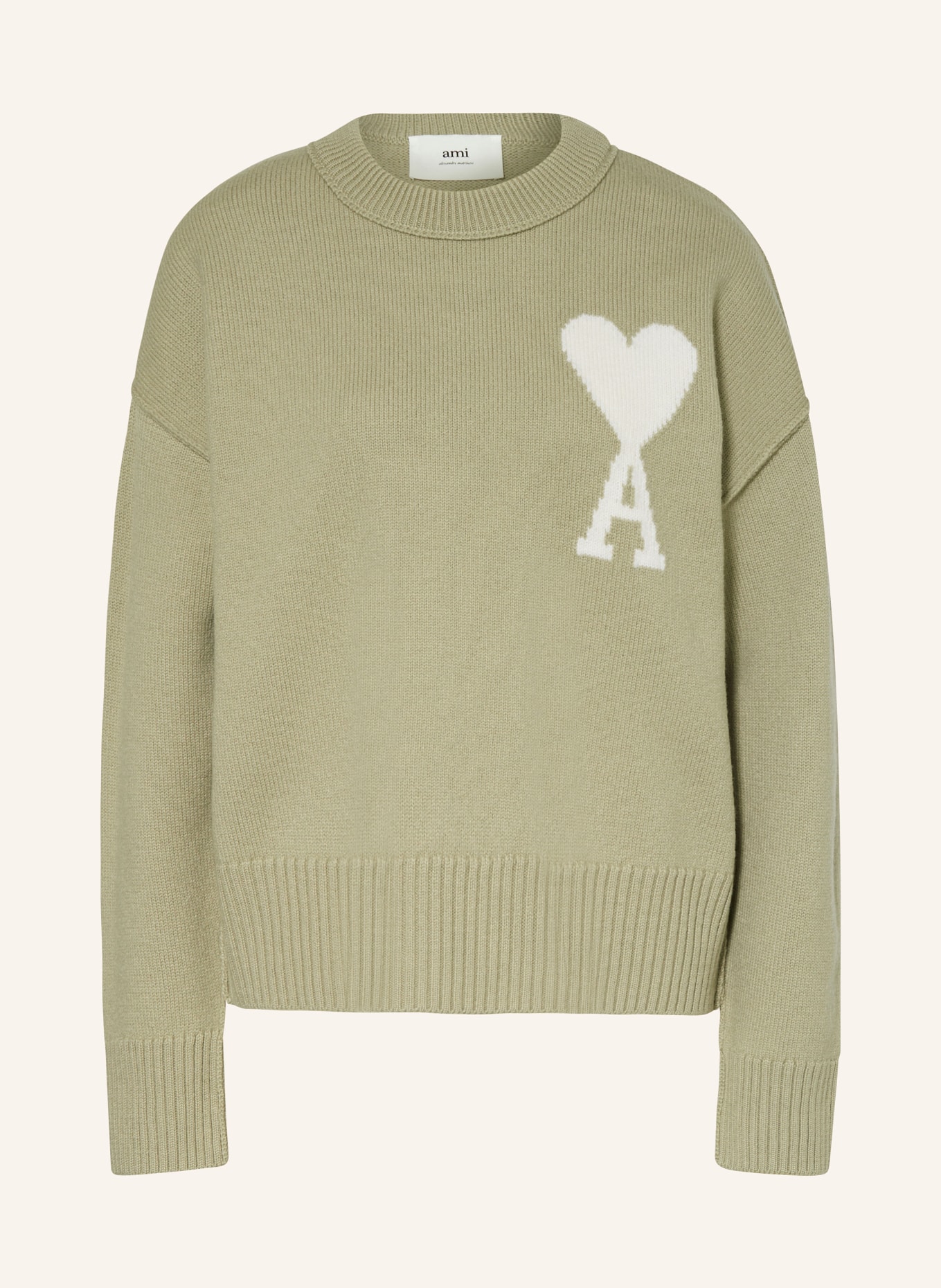 AMI PARIS Sweater, Color: OLIVE/ ECRU (Image 1)