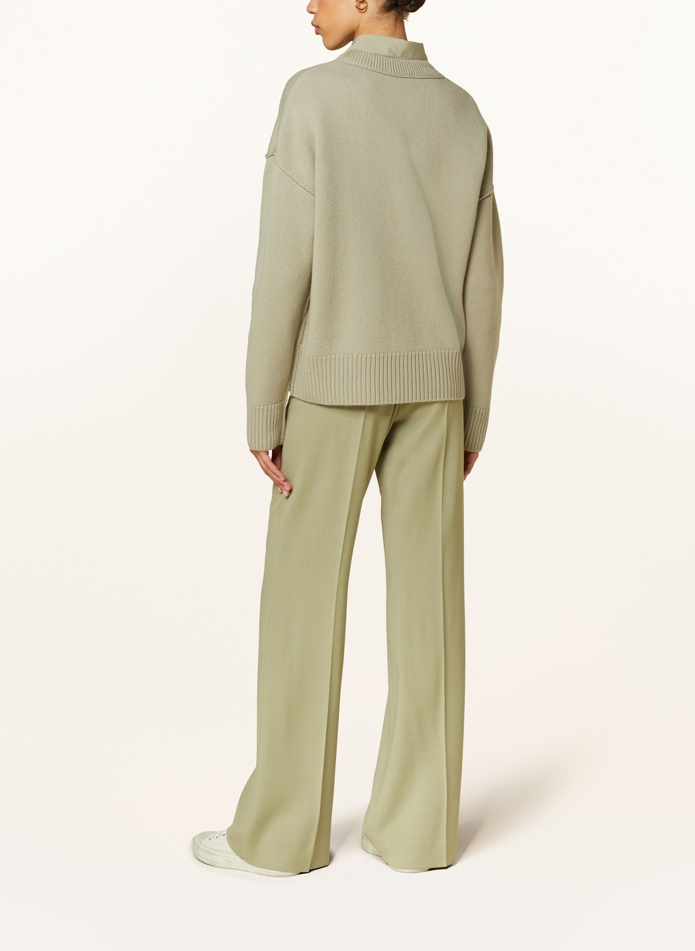 AMI PARIS Sweater, Color: OLIVE/ ECRU (Image 3)