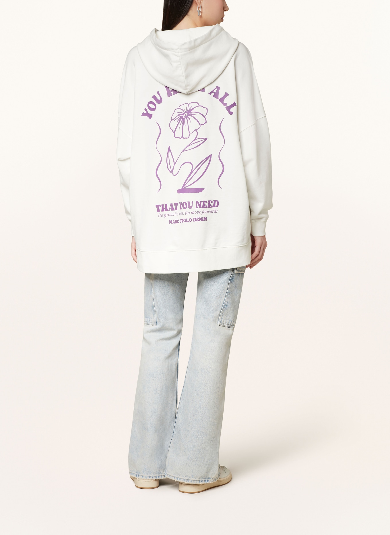 Marc O'Polo DENIM Oversized hoodie, Color: WHITE/ PURPLE (Image 3)