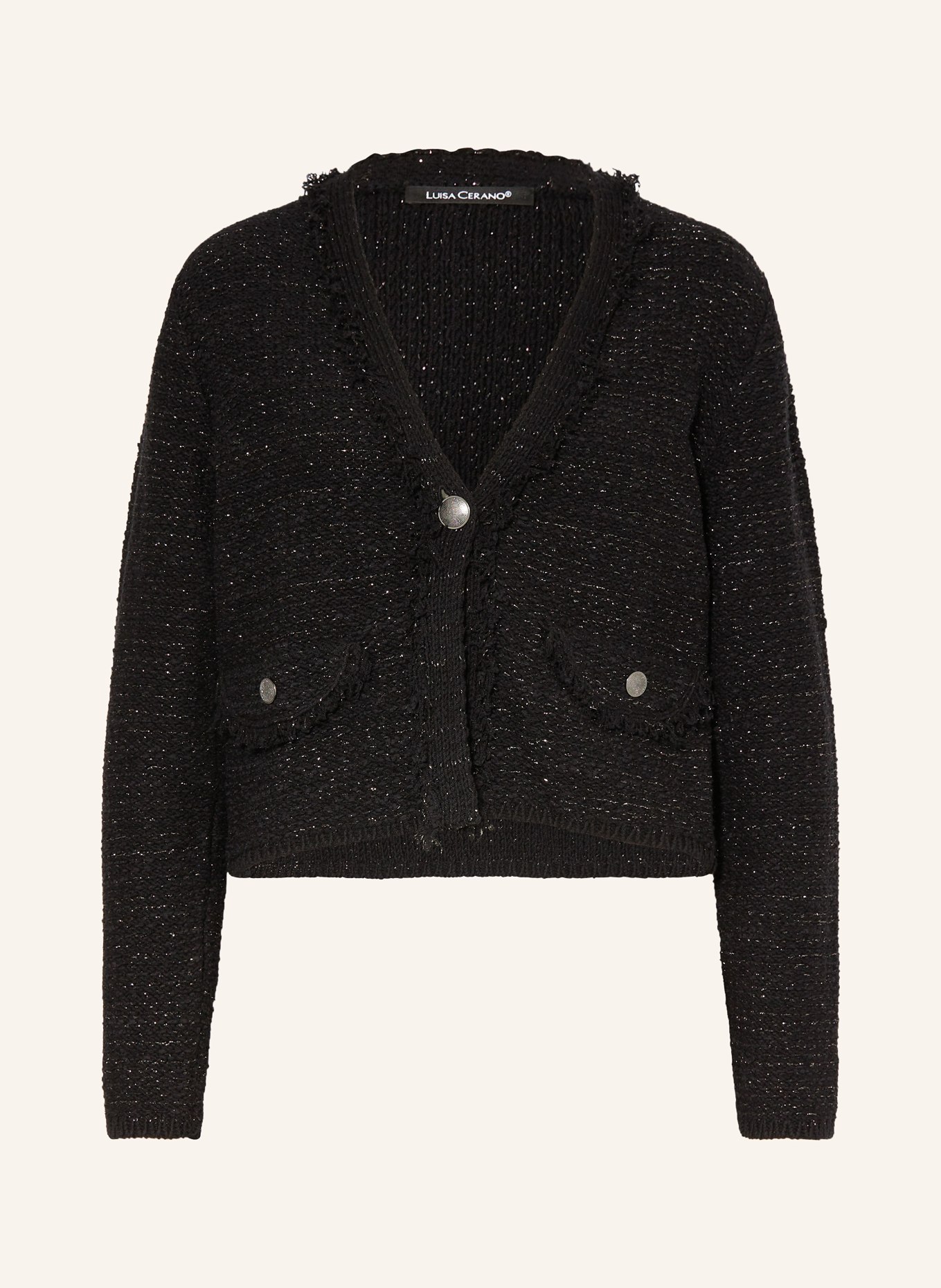 LUISA CERANO Strickjacke mit Glitzergarn: SCHWARZ