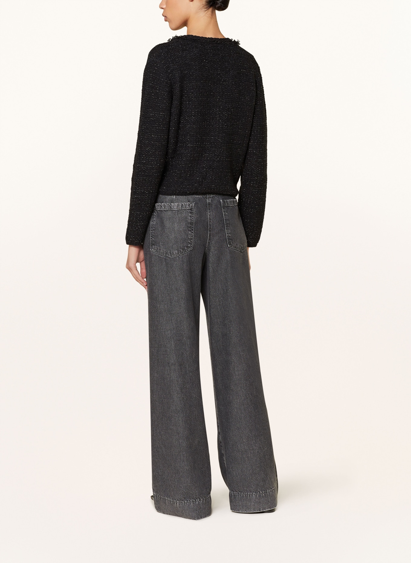 LUISA CERANO Strickjacke mit Glitzergarn: SCHWARZ