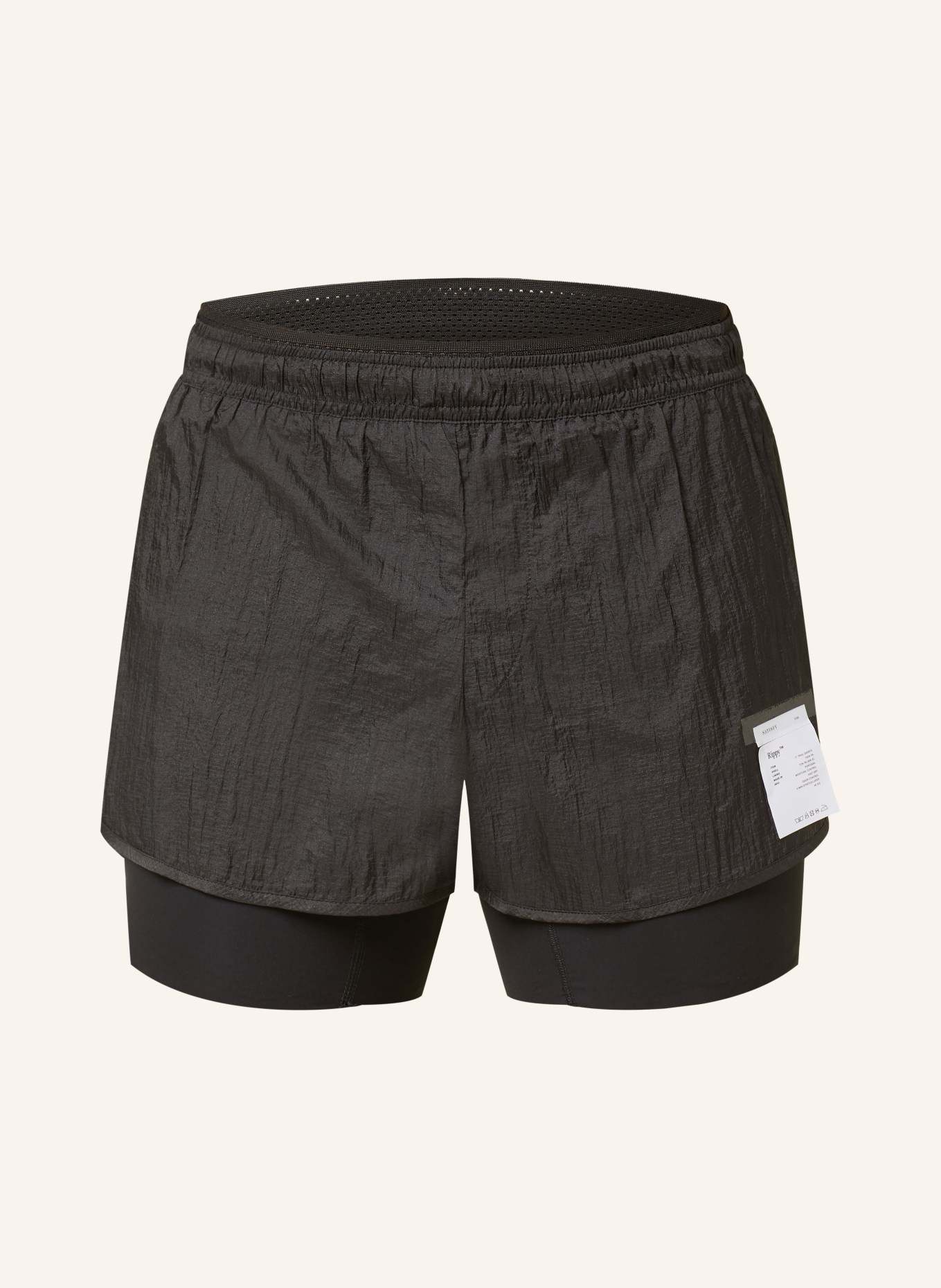 SATISFY 2-in-1 running shorts RIPPY™ 3" TRAIL, Color: BLACK (Image 1)