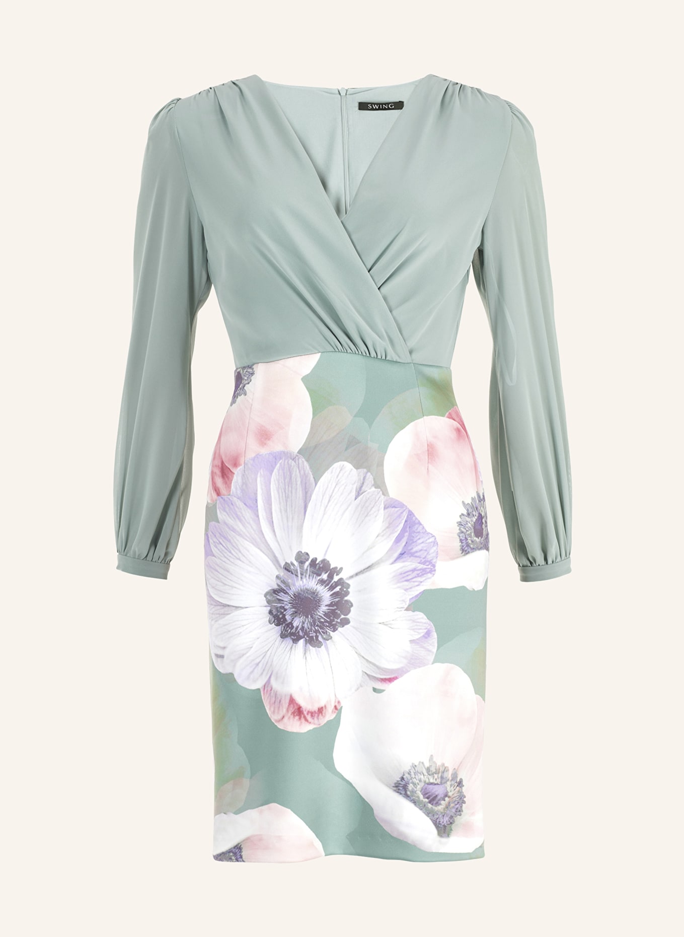 SWING Dress in mixed materials, Color: LIGHT GREEN/ LIGHT PURPLE/ PINK (Image 1)