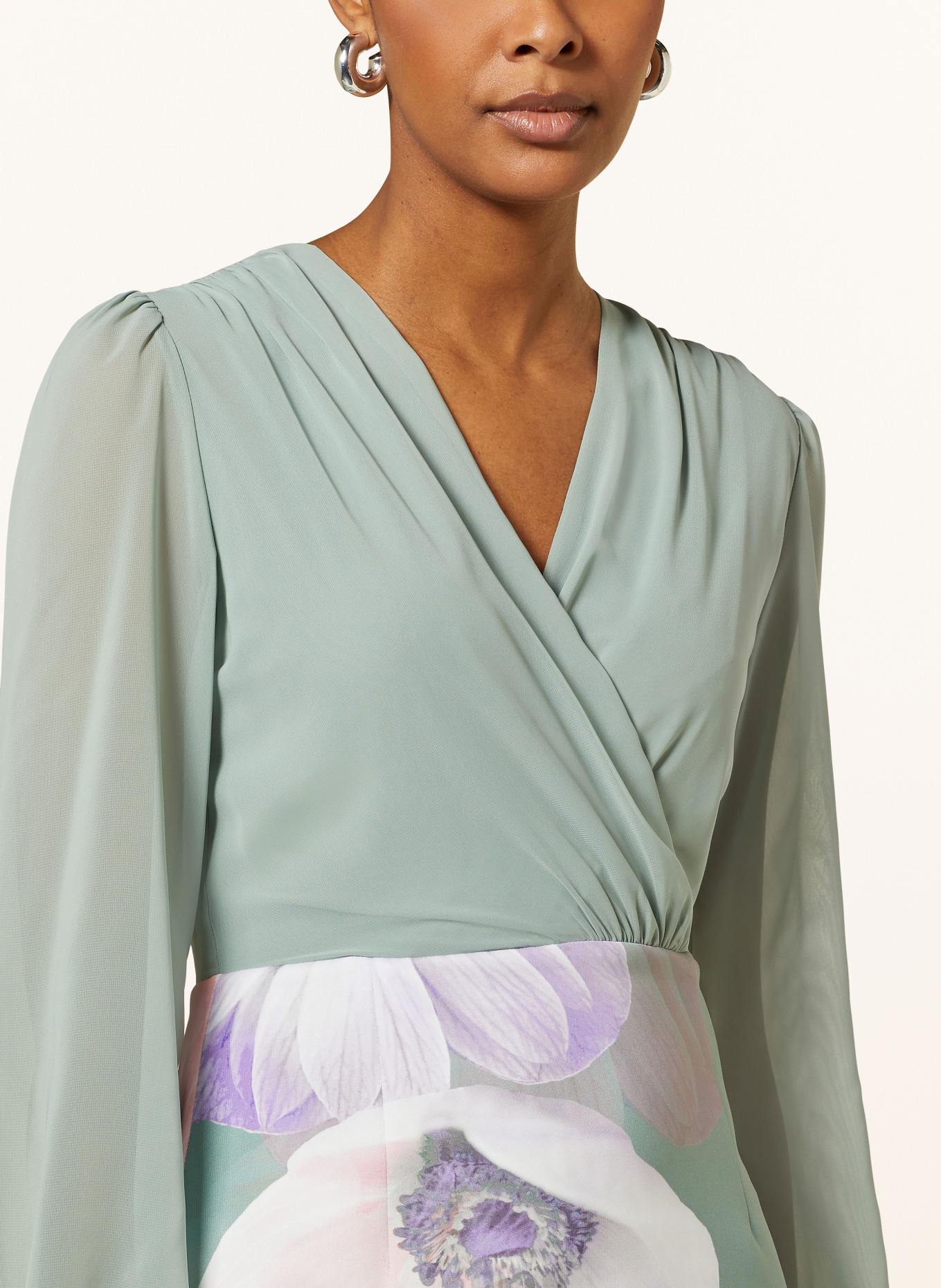 SWING Dress in mixed materials, Color: LIGHT GREEN/ LIGHT PURPLE/ PINK (Image 4)
