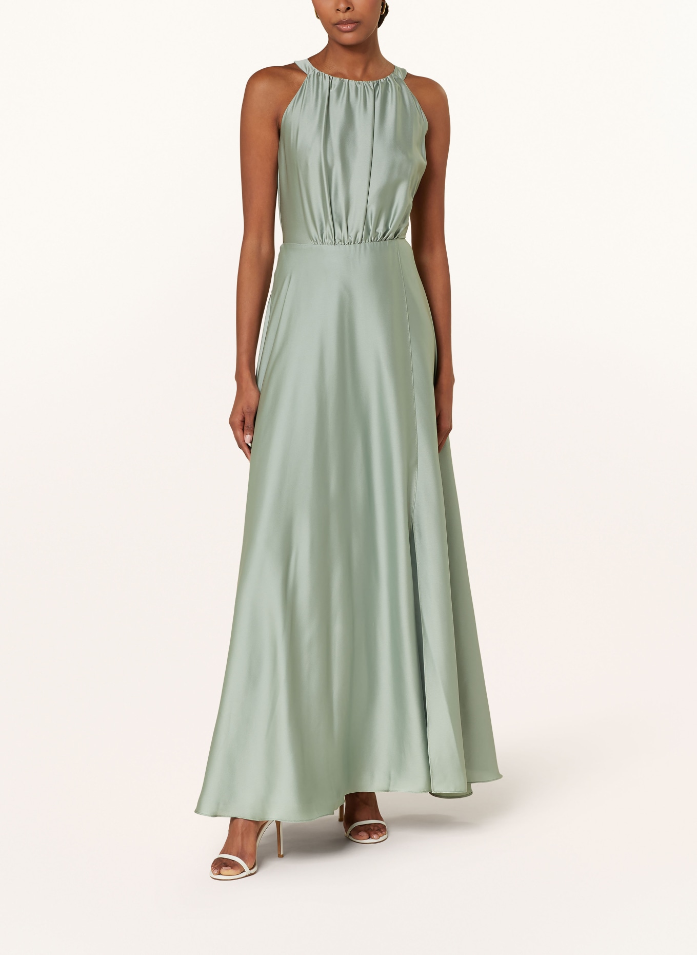 SWING Evening dress with cut-out and decorative beads, Color: LIGHT GREEN (Image 2)