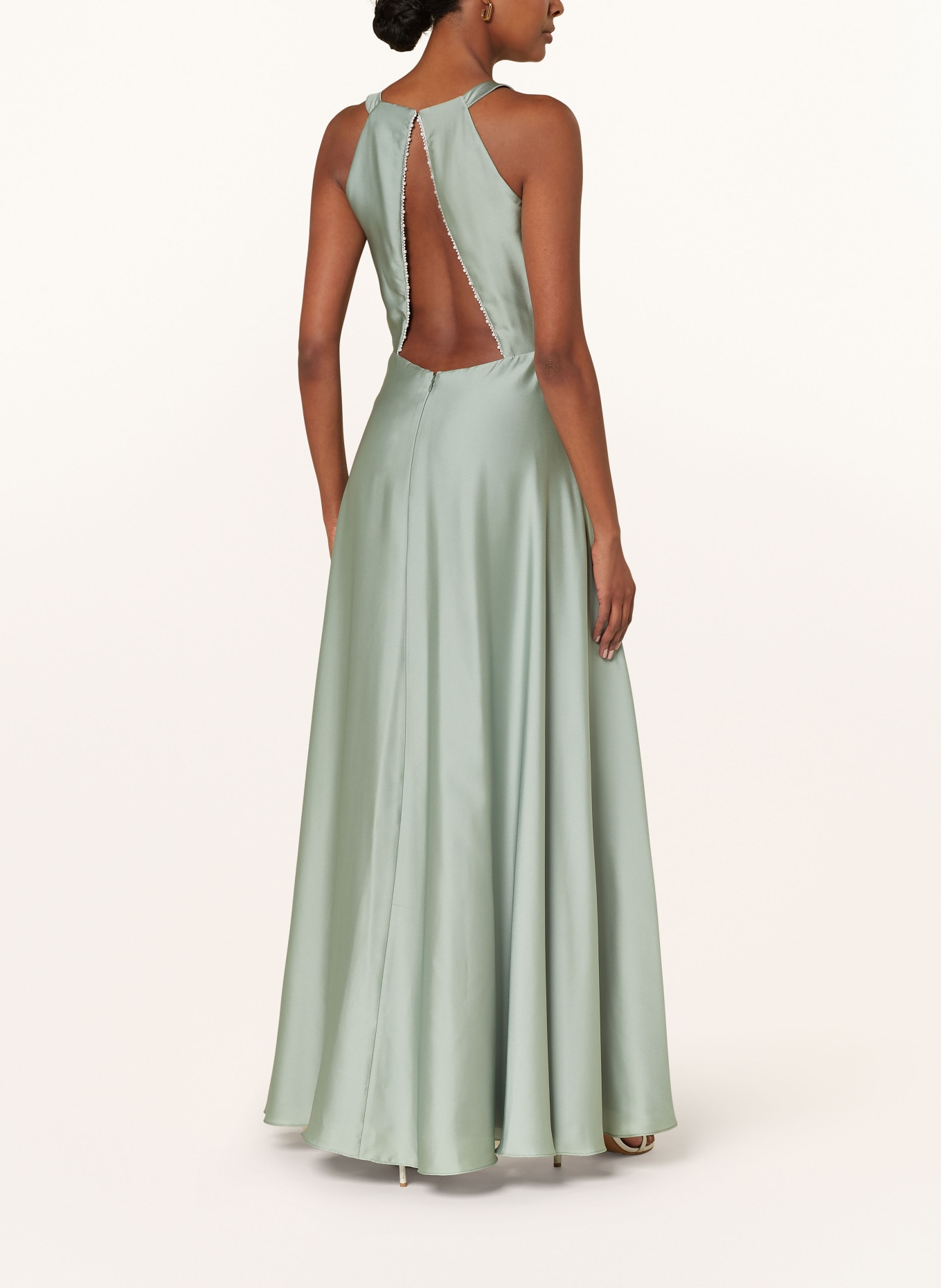 SWING Evening dress with cut-out and decorative beads, Color: LIGHT GREEN (Image 3)