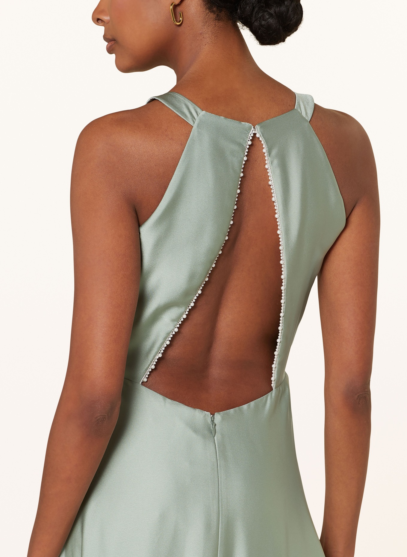 SWING Evening dress with cut-out and decorative beads, Color: LIGHT GREEN (Image 4)