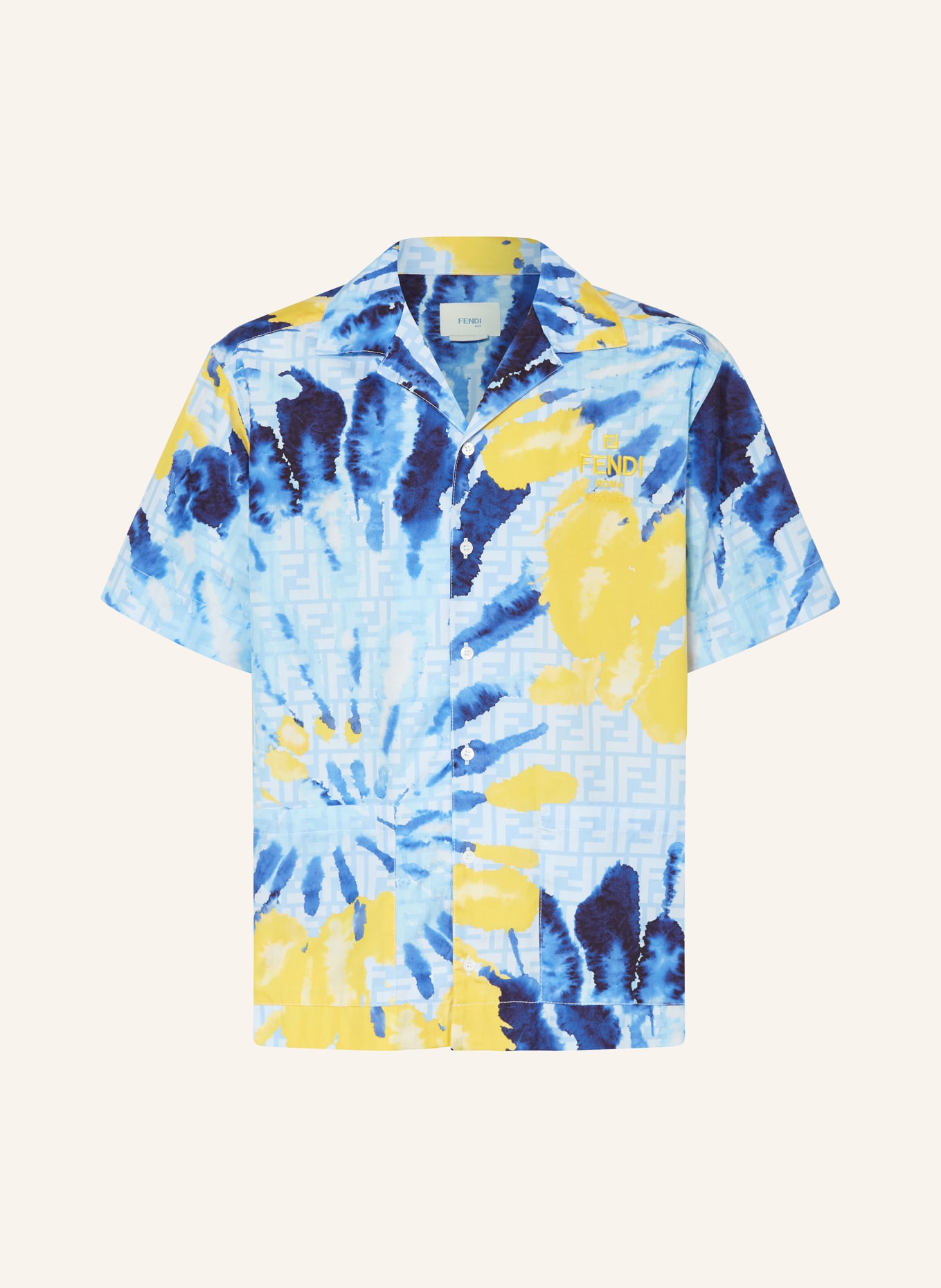 FENDI Resorthemd, Farbe: HELLBLAU/ BLAU/ GELB (Bild 1)