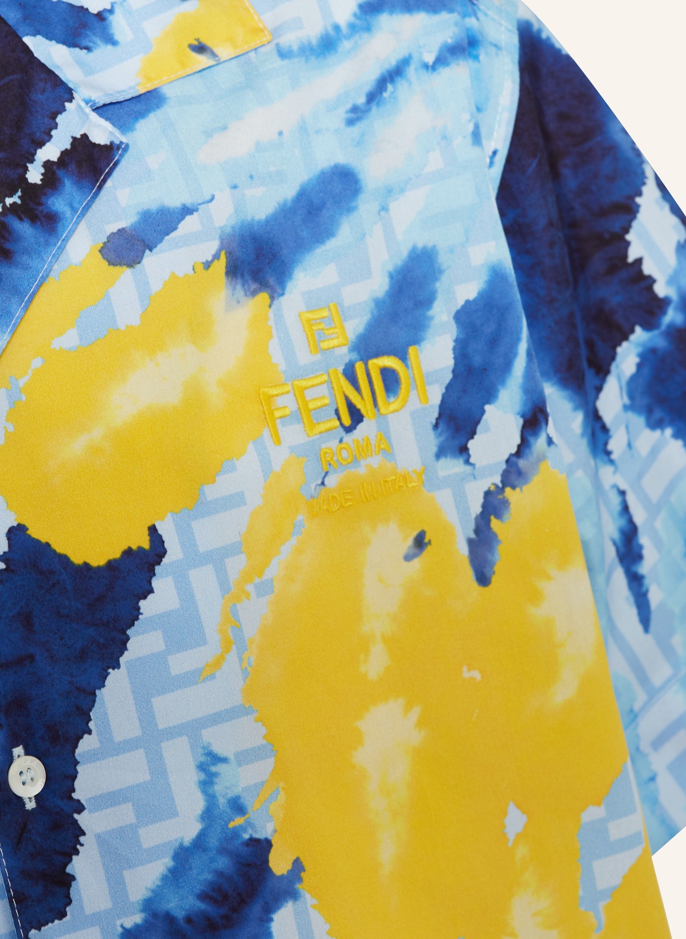 FENDI Resorthemd, Farbe: HELLBLAU/ BLAU/ GELB (Bild 3)