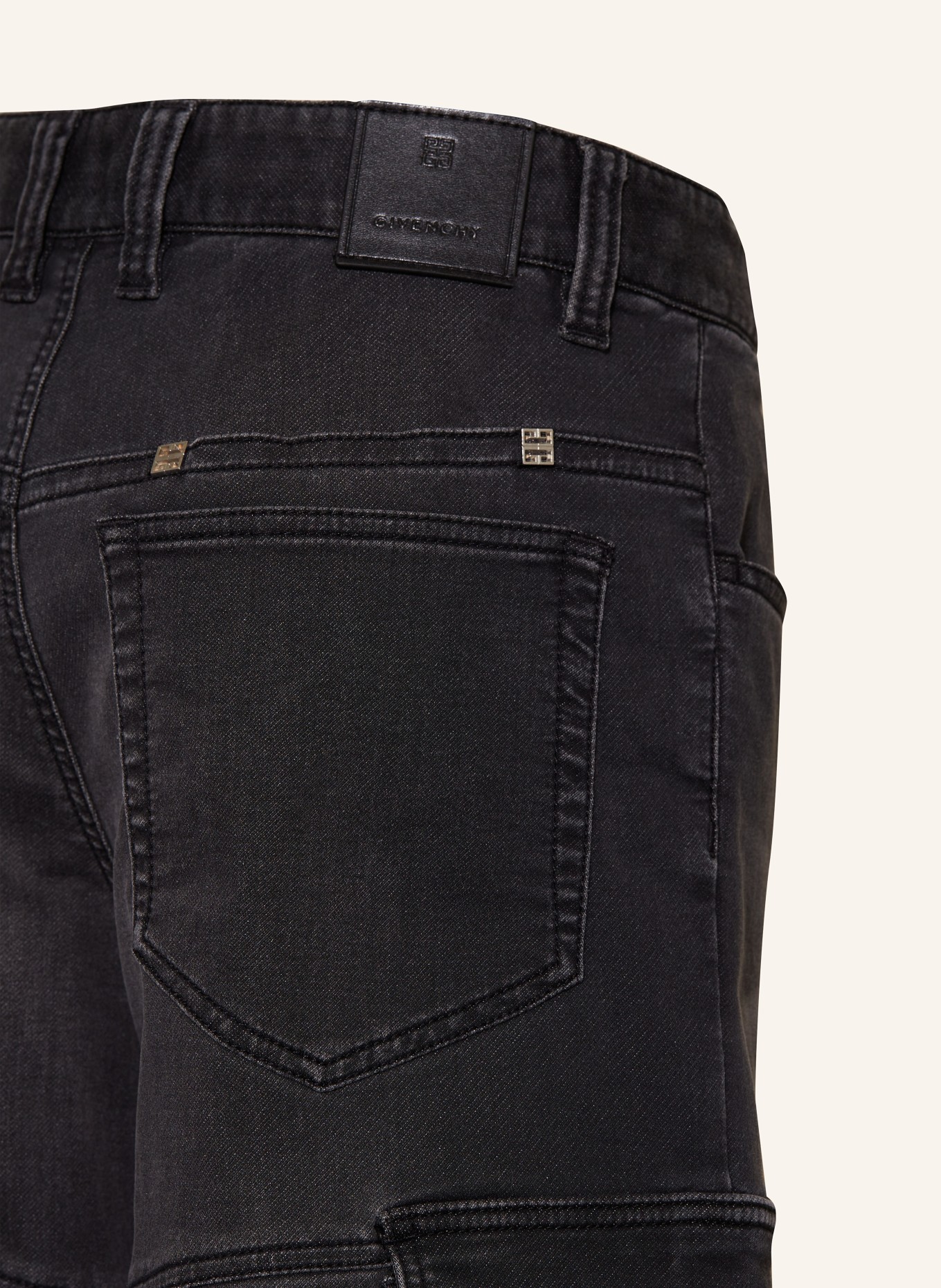 GIVENCHY Szorty jeansowe bojówki, Kolor: CZARNY (Obrazek 3)