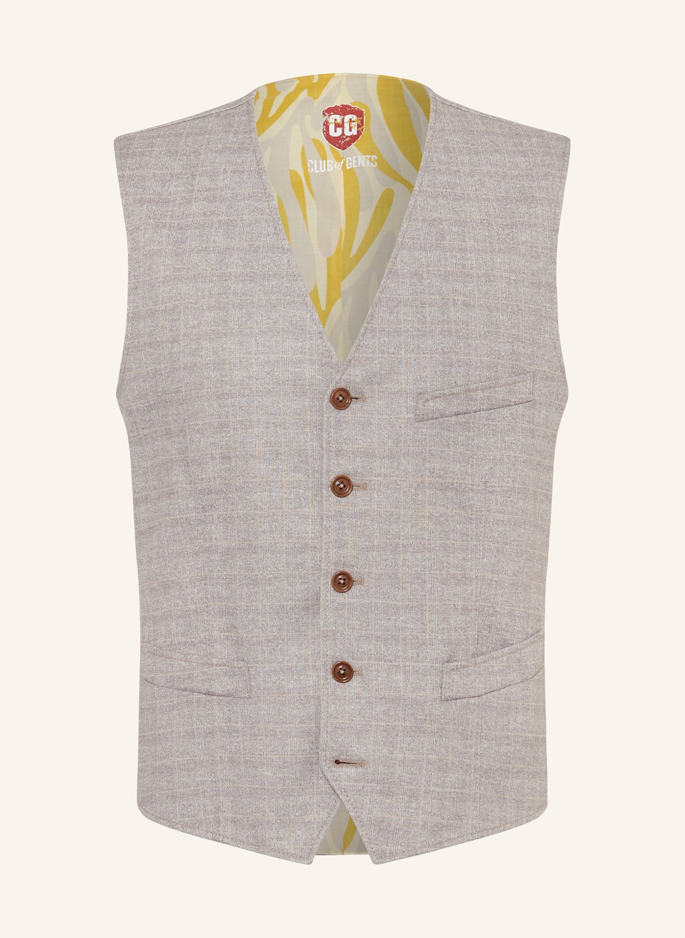 CG - CLUB of GENTS Suit vest CG MOSLEY extra slim fit, Color: 23 dunkelbeige (Image 1)