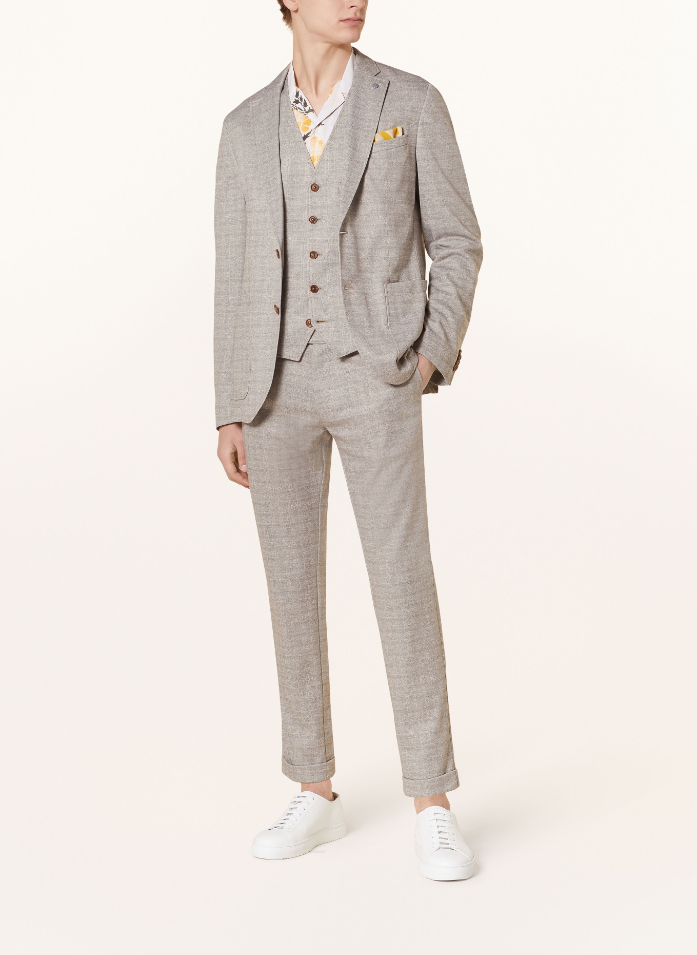 CG - CLUB of GENTS Suit vest CG MOSLEY extra slim fit, Color: 23 dunkelbeige (Image 4)