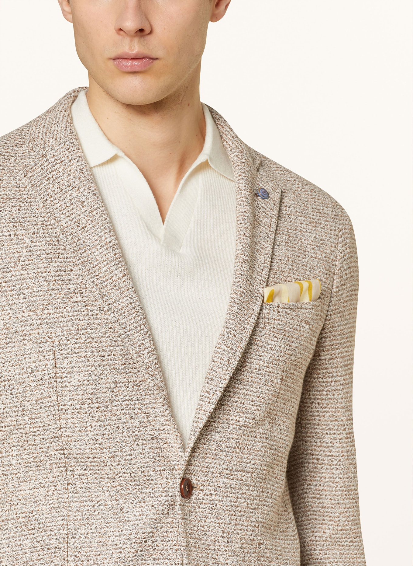 CG - CLUB of GENTS Knit tailored jacket CG CARTER slim fit, Color: BROWN/ LIGHT BROWN (Image 5)