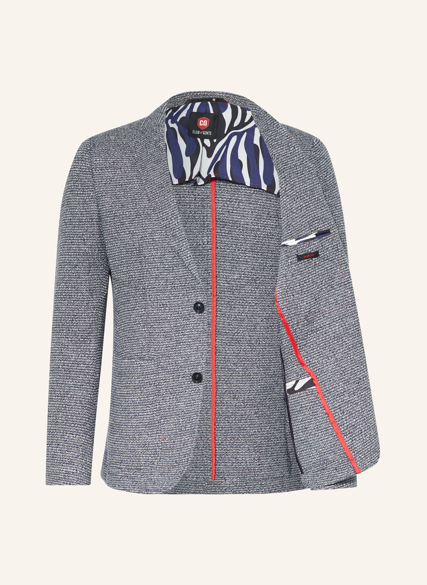 CG - CLUB of GENTS Strick-Sakko CG CARTER Slim Fit: WEISS / BLAU