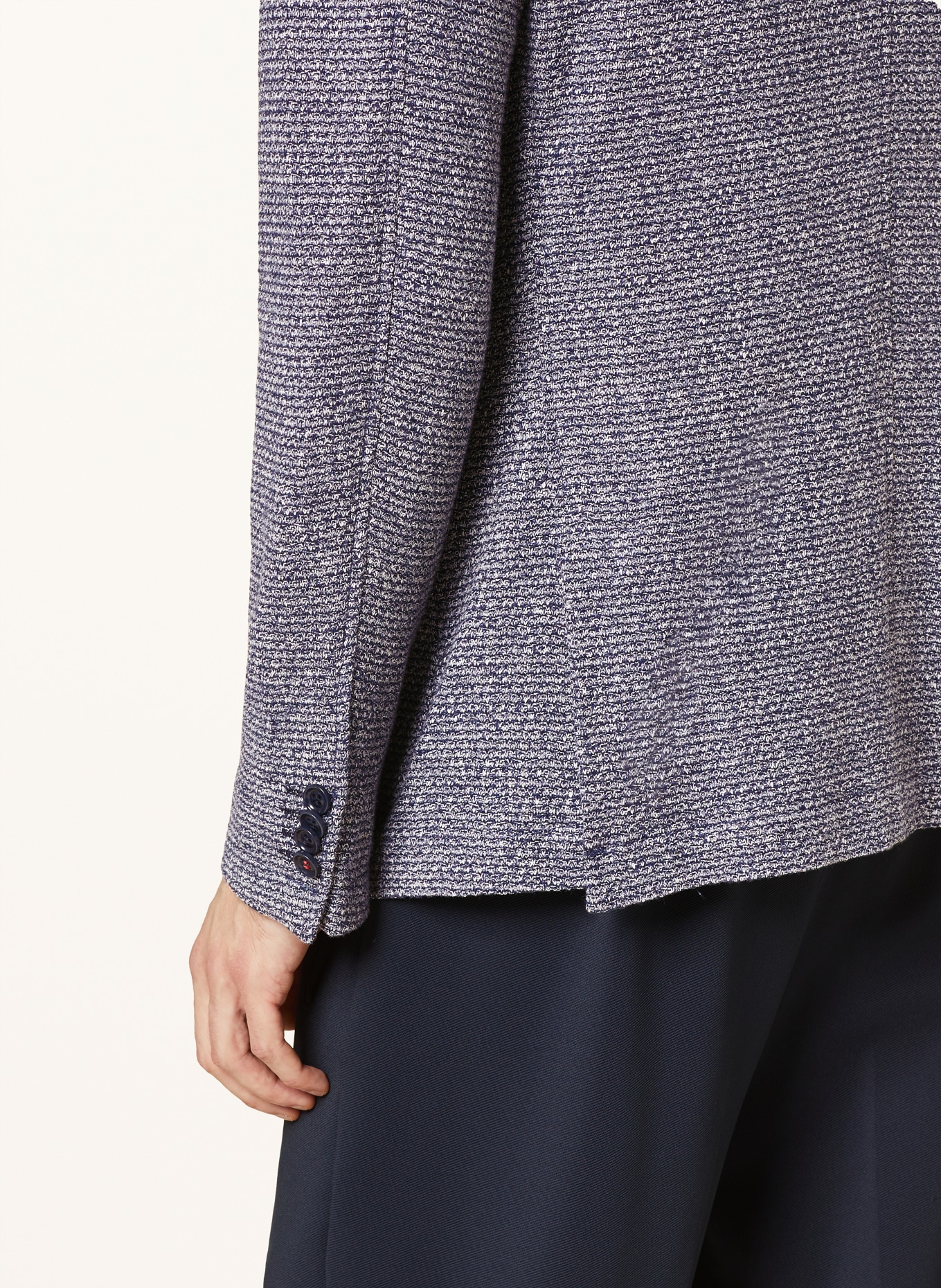 CG - CLUB of GENTS Strick-Sakko CG CARTER Slim Fit: WEISS / BLAU