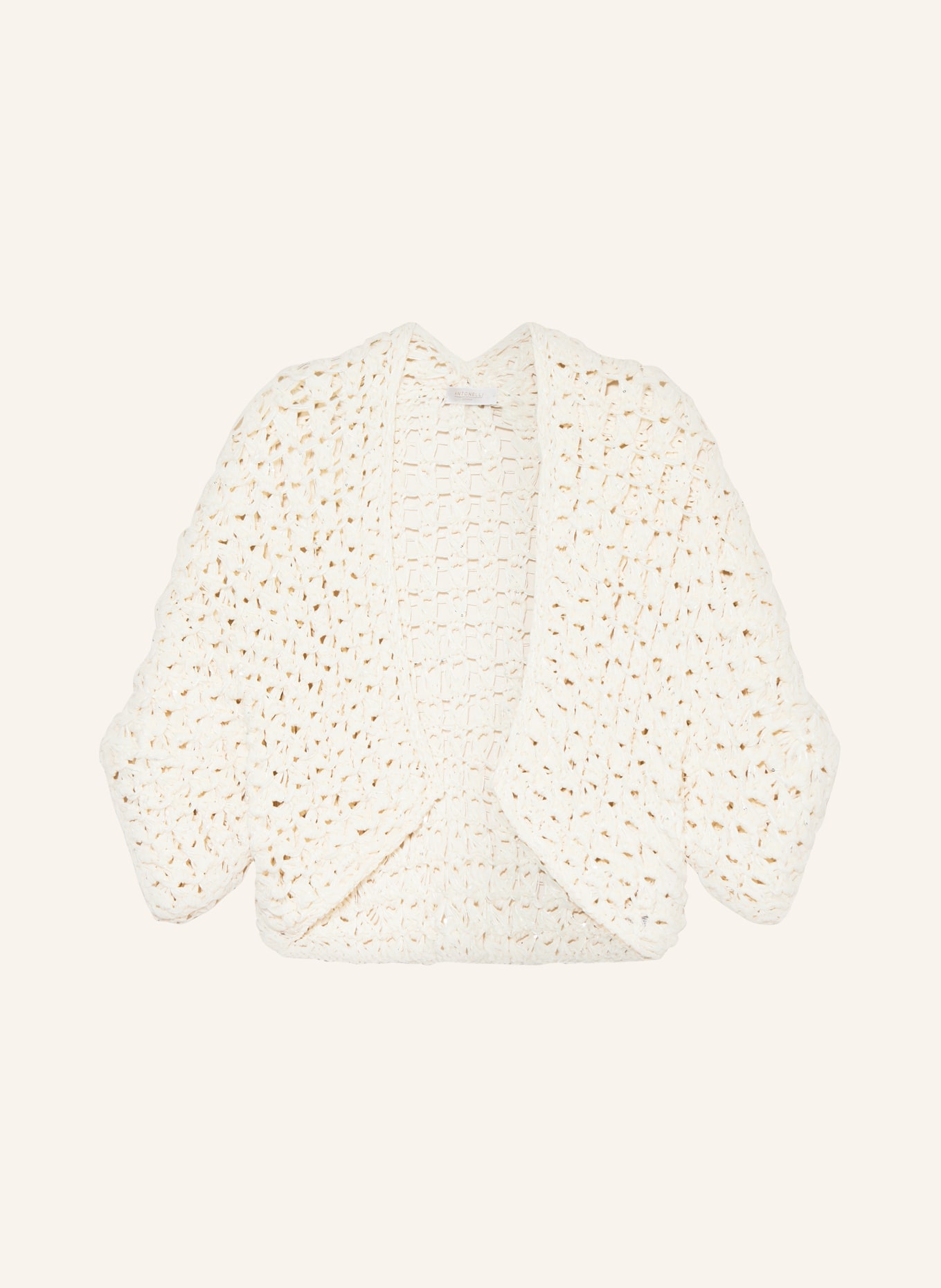 ANTONELLI firenze Knit cardigan PGNATELLO with sequins and 3/4 sleeves, Color: WHITE (Image 1)