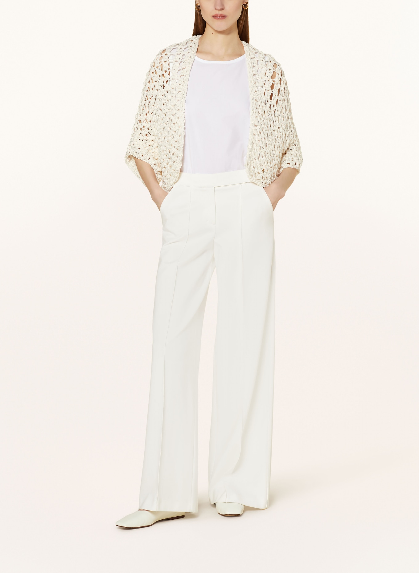 ANTONELLI firenze Knit cardigan PGNATELLO with sequins and 3/4 sleeves, Color: WHITE (Image 2)