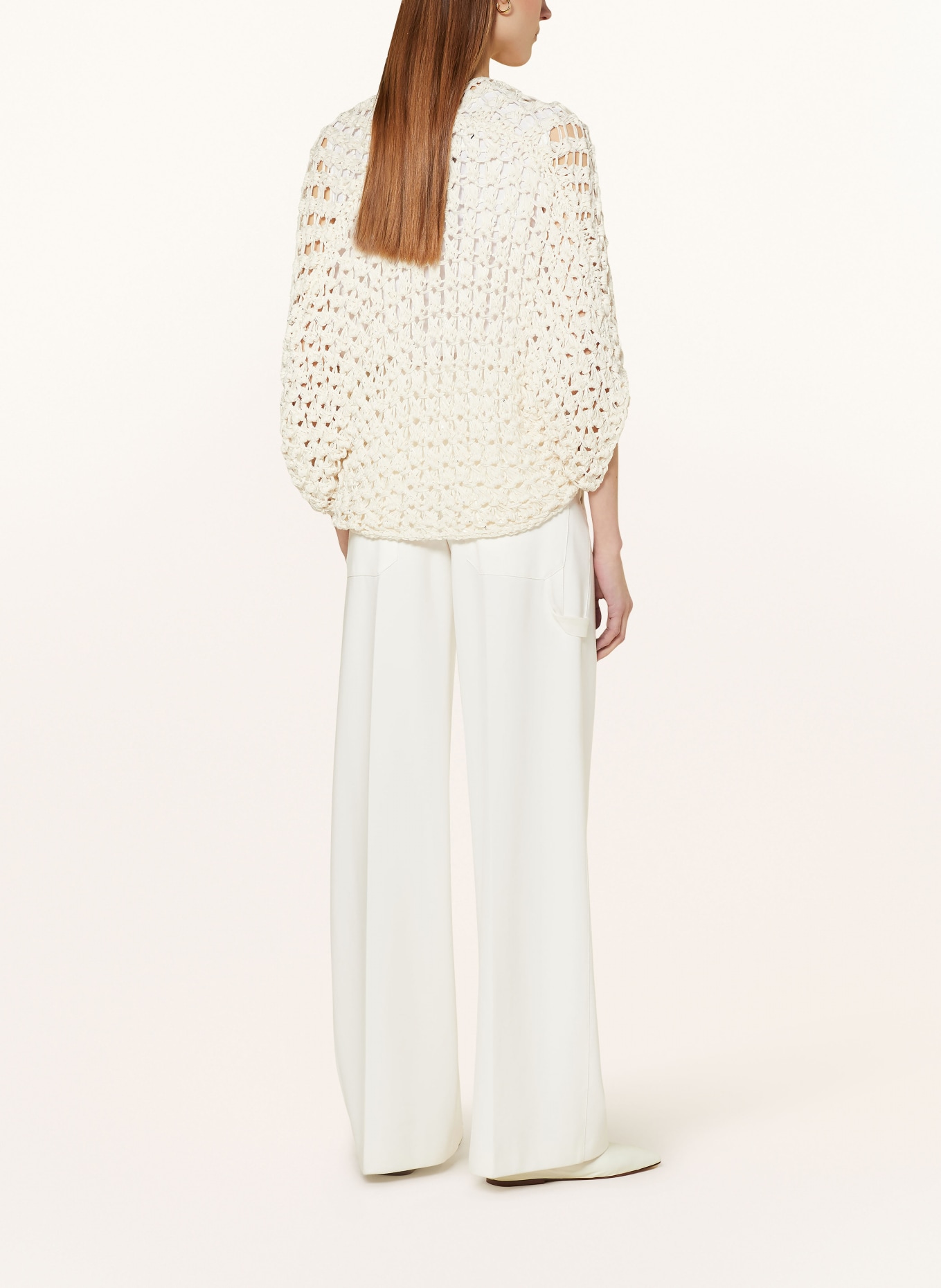 ANTONELLI firenze Knit cardigan PGNATELLO with sequins and 3/4 sleeves, Color: WHITE (Image 3)