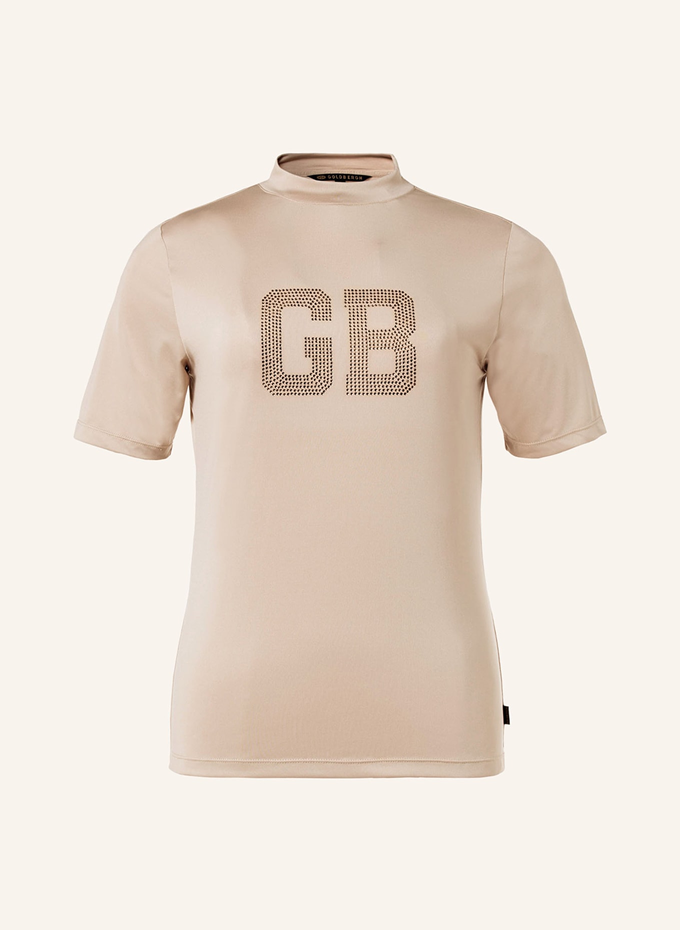 GOLDBERGH T-shirt FELICITY with decorative gems, Color: LIGHT BROWN (Image 1)