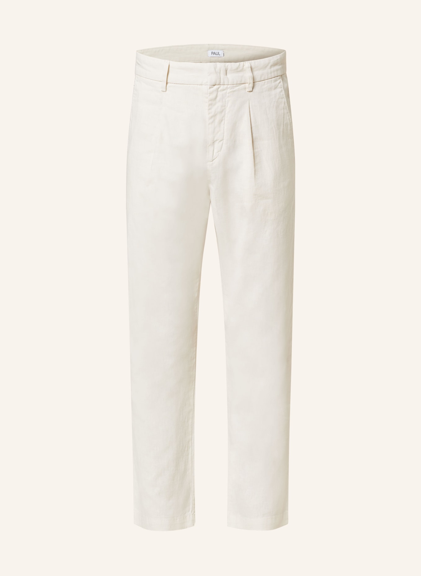 PAUL Chinos tapered fit with linen, Color: ECRU (Image 1)