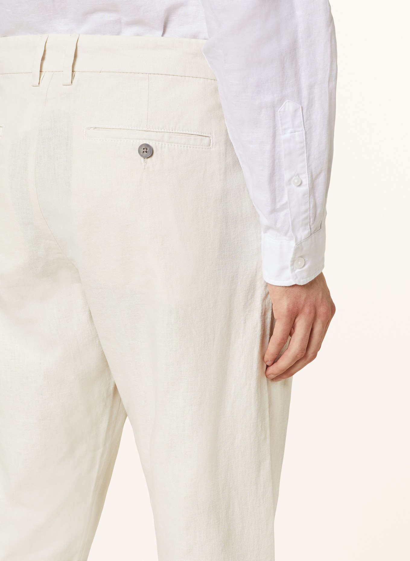 PAUL Chinos tapered fit with linen, Color: ECRU (Image 5)