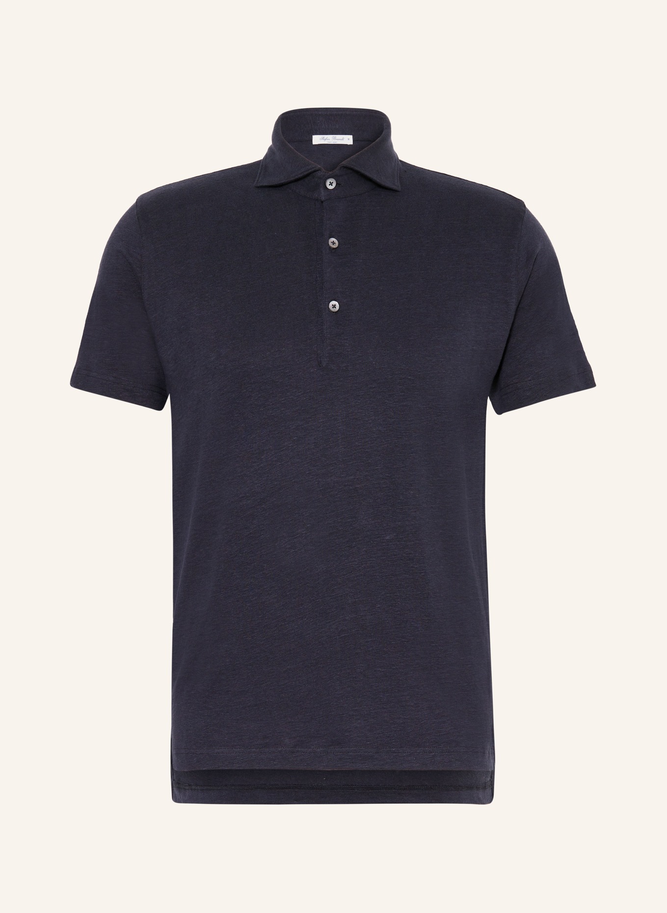 Stefan Brandt Knitted polo shirt LAURIN in linen, Color: DARK BLUE (Image 1)