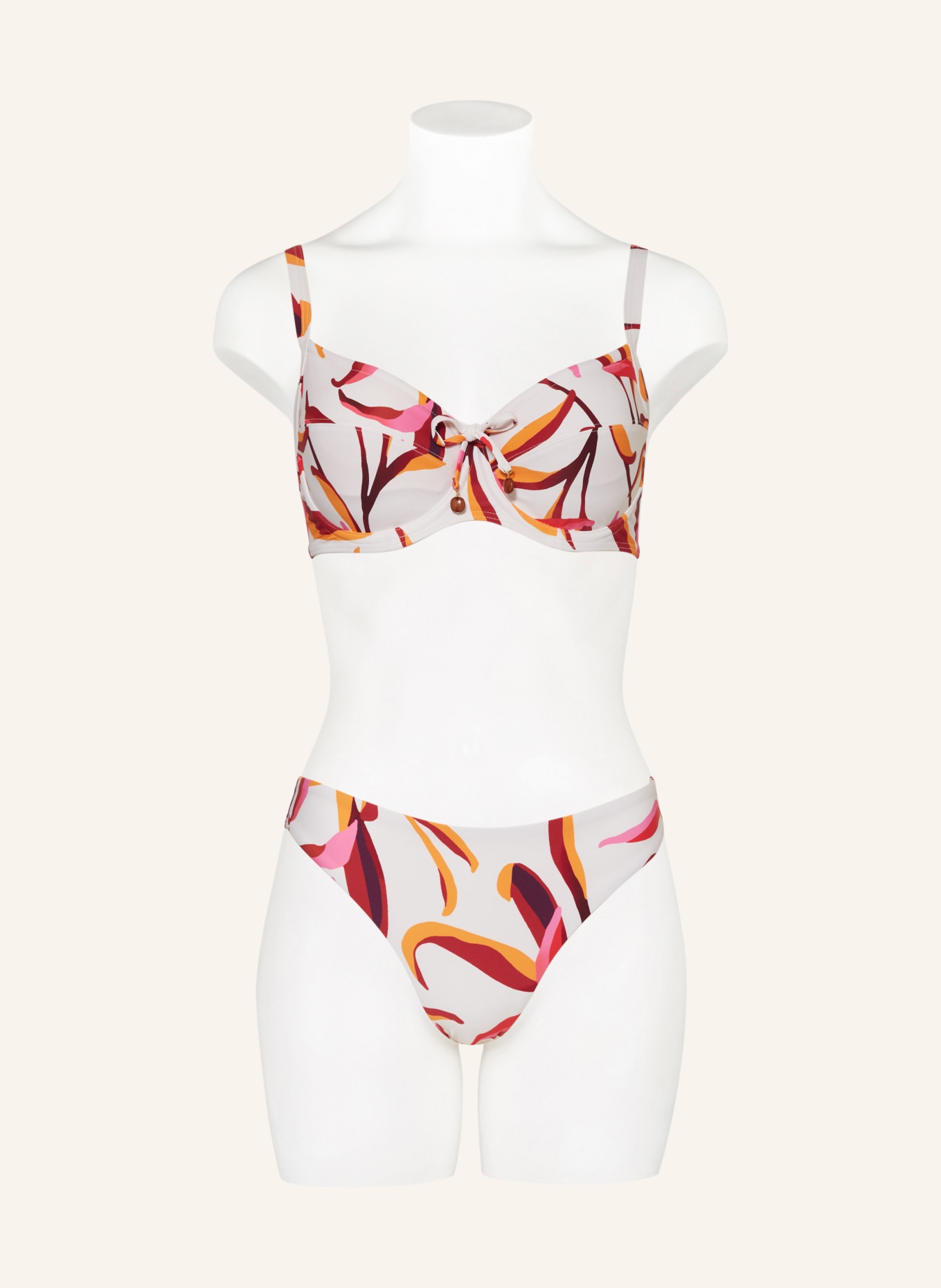 CYELL Basic bikini bottoms JAPANESE FLORAL, Color: WHITE/ PINK/ ORANGE (Image 2)