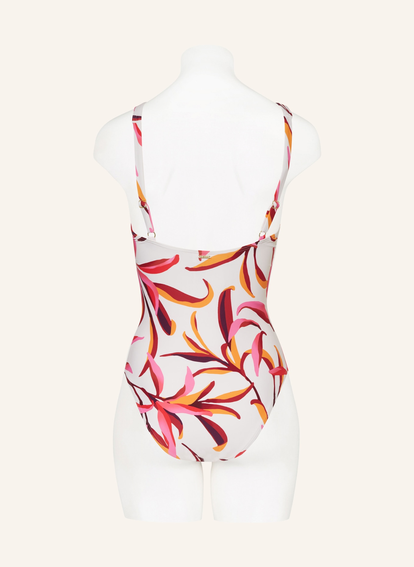 CYELL Swimsuit JAPANESE FLORAL, Color: WHITE/ DARK RED/ ORANGE (Image 3)
