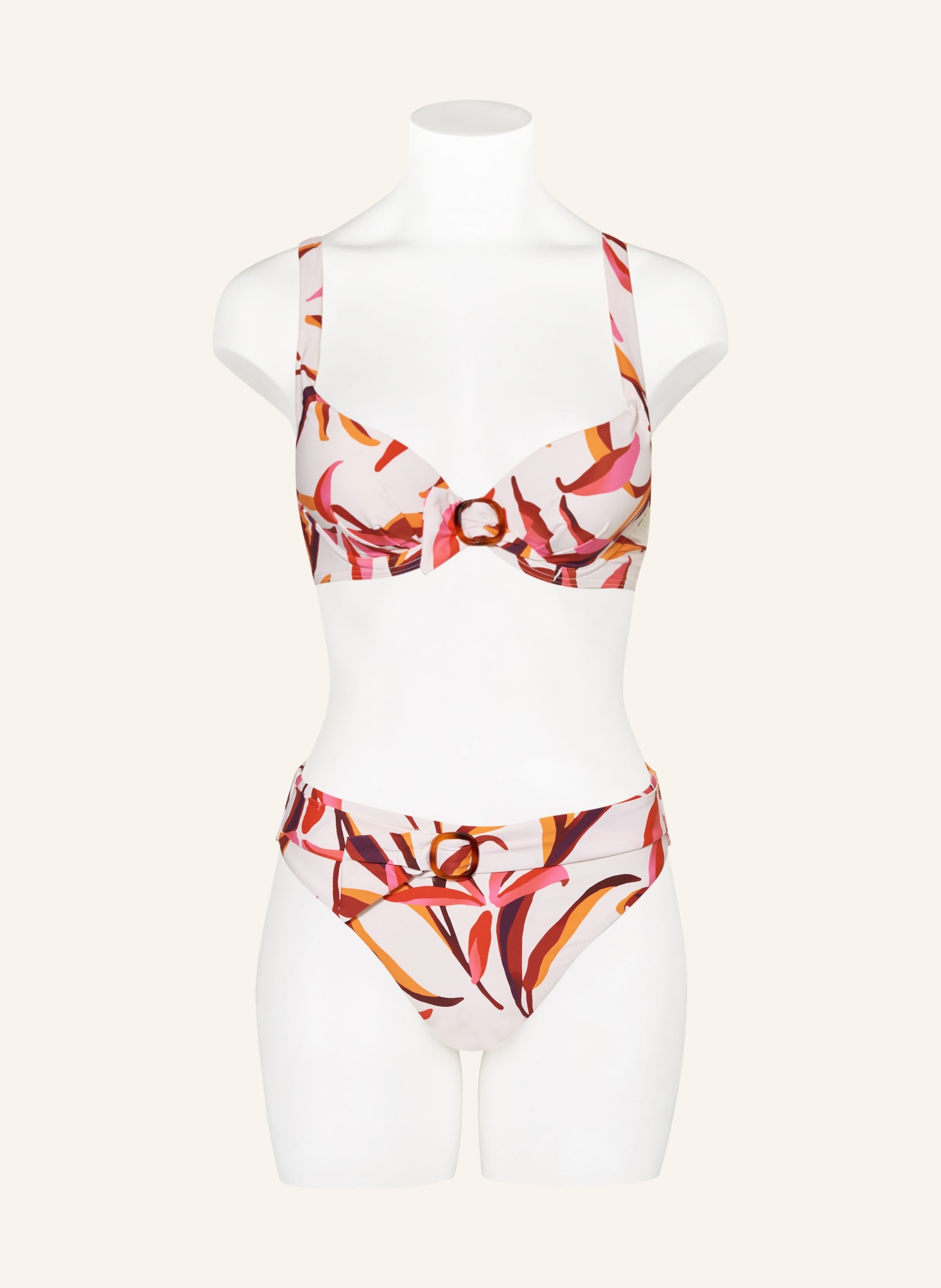 CYELL Underwired bikini top JAPANESE FLORAL, Color: WHITE/ PINK/ ORANGE (Image 4)