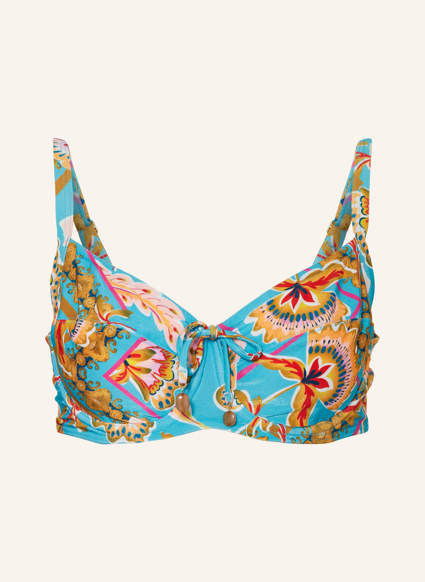 CYELL Underwired bikini top ORIENT, Color: TURQUOISE/ DARK YELLOW/ PINK (Image 1)