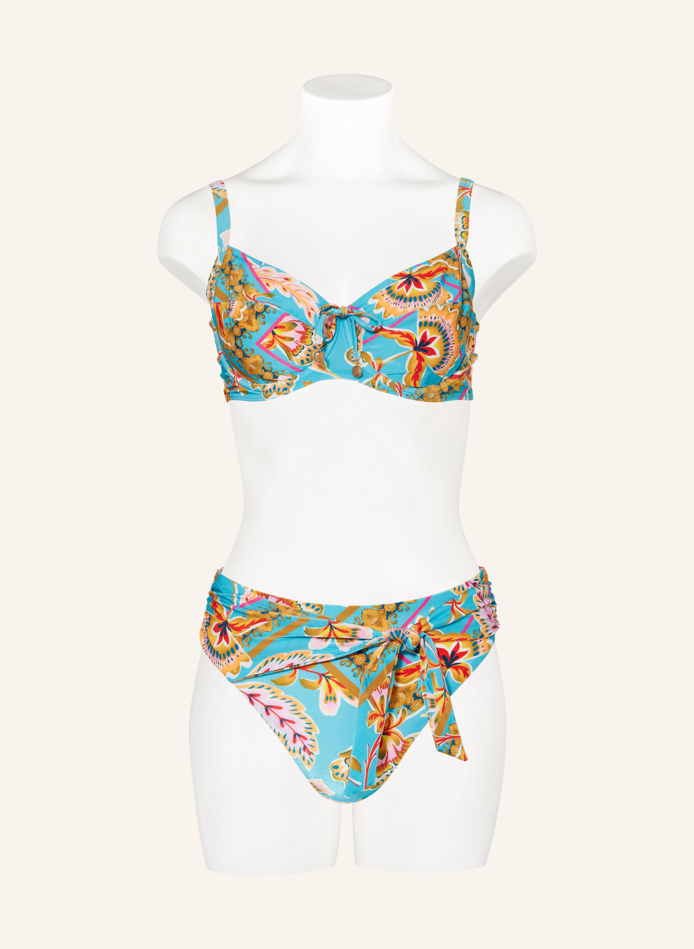 CYELL Underwired bikini top ORIENT, Color: TURQUOISE/ DARK YELLOW/ PINK (Image 2)