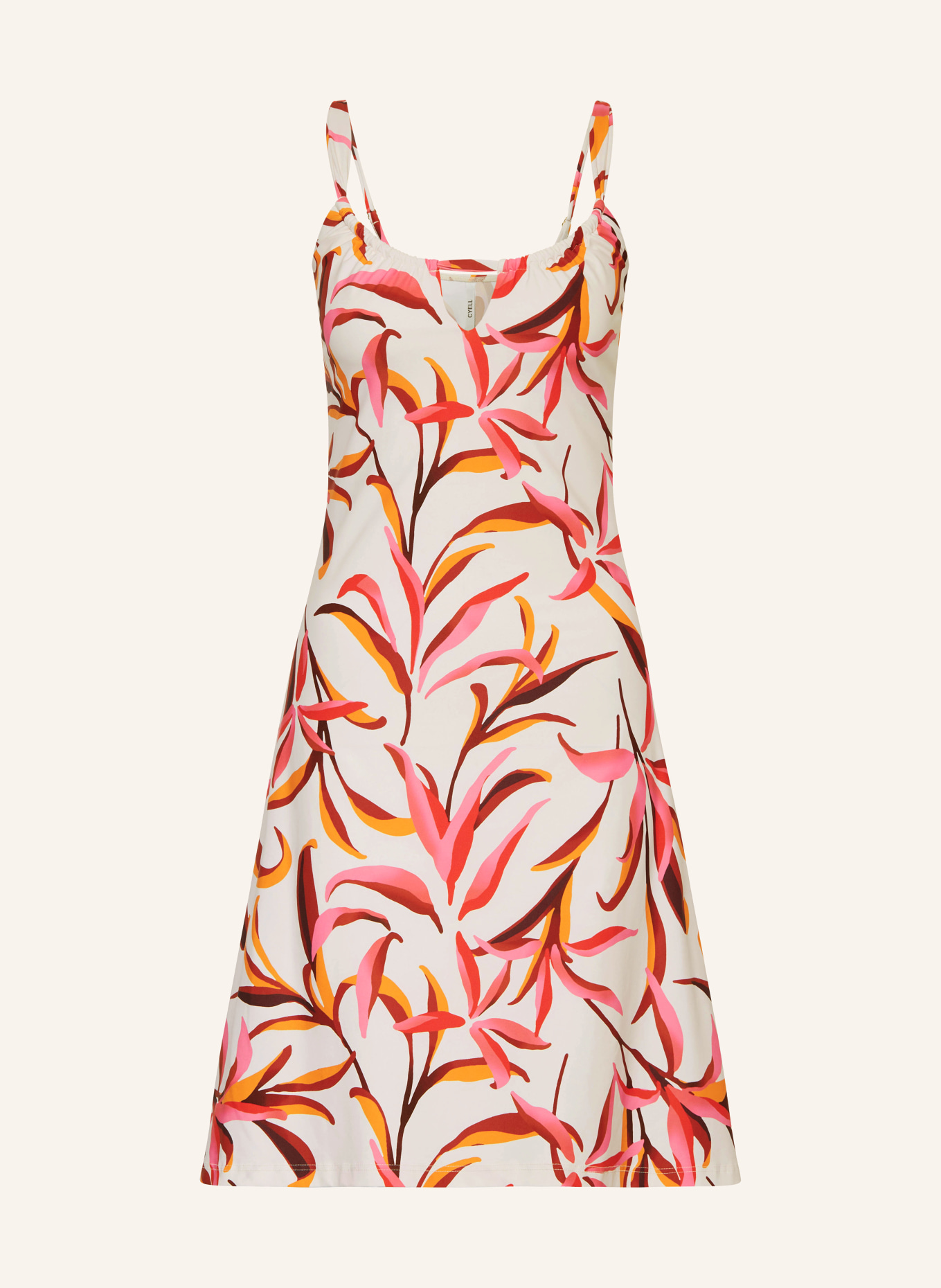 CYELL Beach dress JAPANESE FLORAL with cut-out, Color: WHITE/ PINK/ ORANGE (Image 1)
