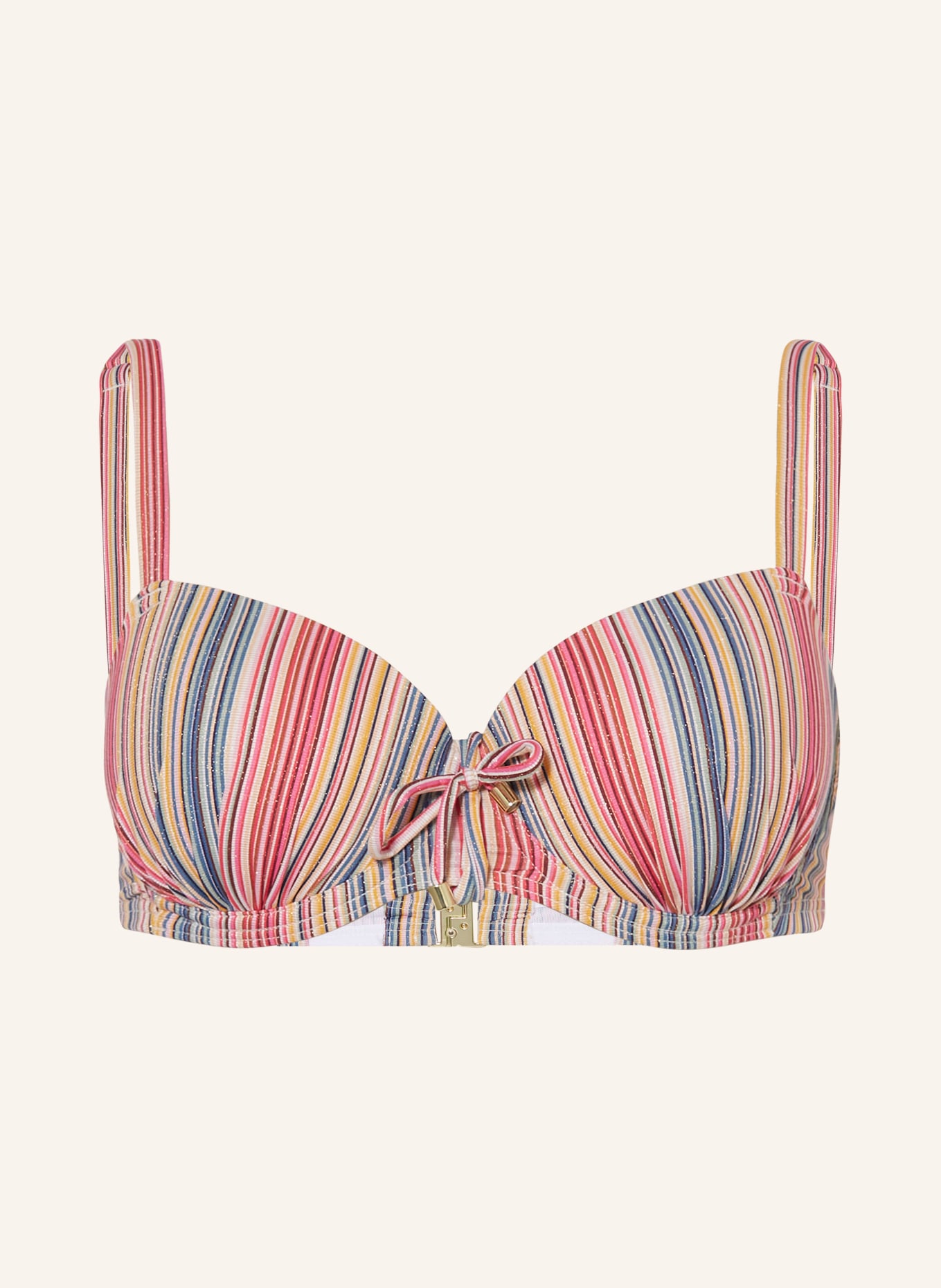 CYELL Underwired bikini top COLOR DASH, Color: PINK/ TEAL/ DARK YELLOW (Image 1)