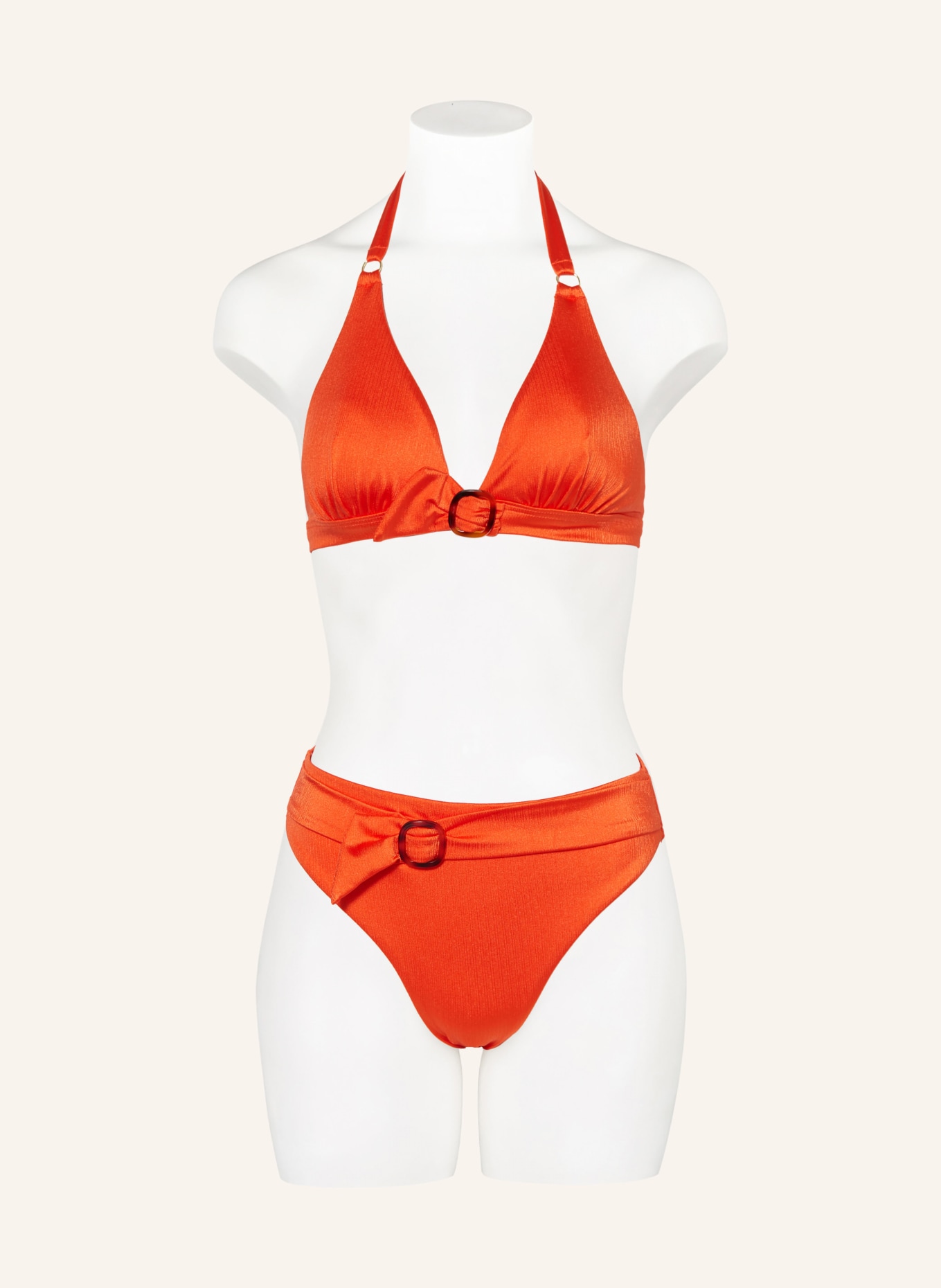 CYELL Halter neck bikini top SATIN TOMATO, Color: ORANGE (Image 2)