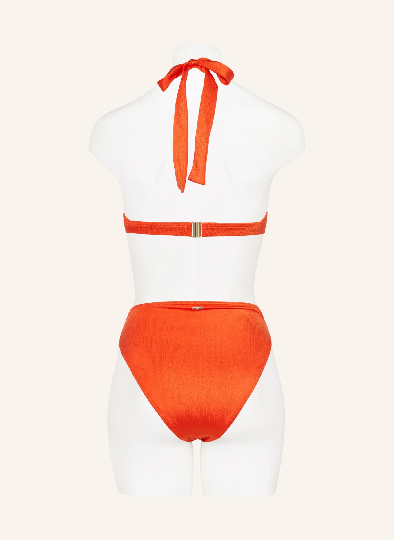 CYELL Halter neck bikini top SATIN TOMATO, Color: ORANGE (Image 3)